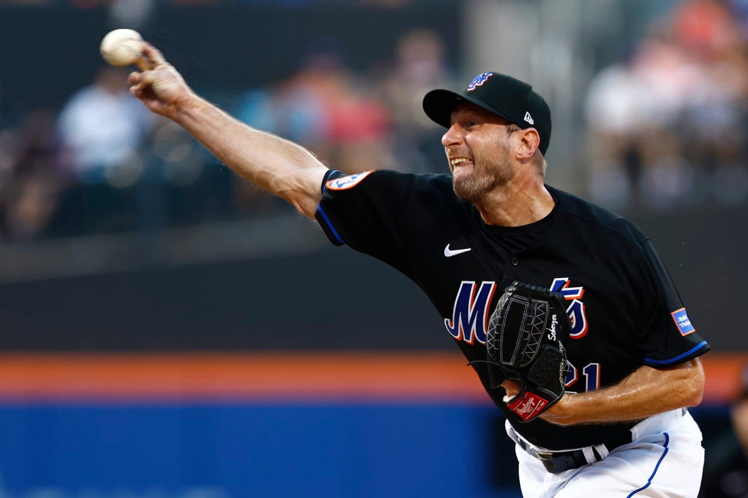 NEW YORK, NEW YORK - JULY 28: Max Scherzer #21 of the New York Mets delivers a pitch against the Washington Nationals during the second inning of a game at Citi Field on July 28, 2023 in New York City. (Photo by Rich Schultz/Getty Images) NEW YORK, NEW YORK - JULY 28: Max Scherzer #21 of the New York Mets delivers a pitch against the Washington Nationals during the second inning of a game at Citi Field on July 28, 2023 in New York City. (Photo by Rich Schultz/Getty Images)