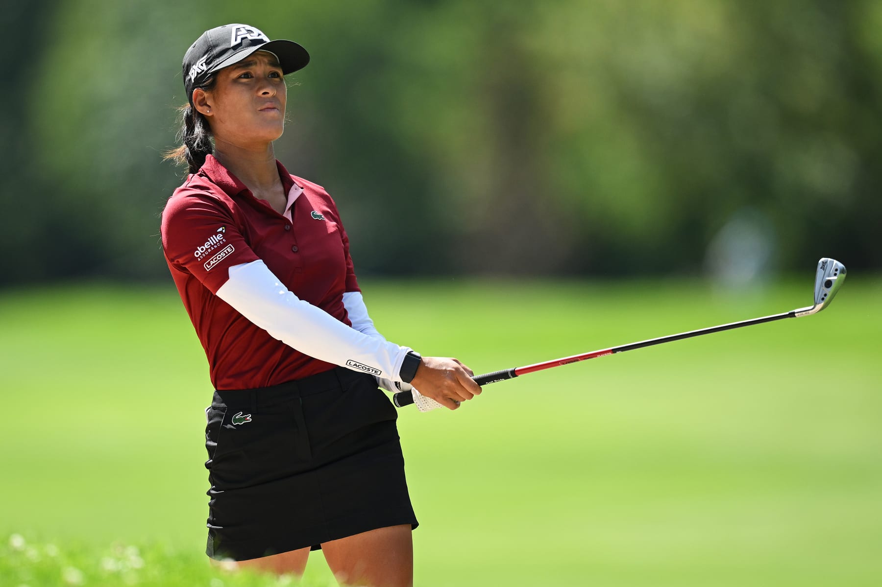 EVIAN-LES-BAINS, FRANCE - JULY 30: Celine Boutier of France looks on following her second shot on the 13th hole during the Final Round of the Amundi Evian Championship at Evian Resort Golf Club on July 30, 2023 in Evian-les-Bains, France. (Photo by Stuart Franklin/Getty Images)