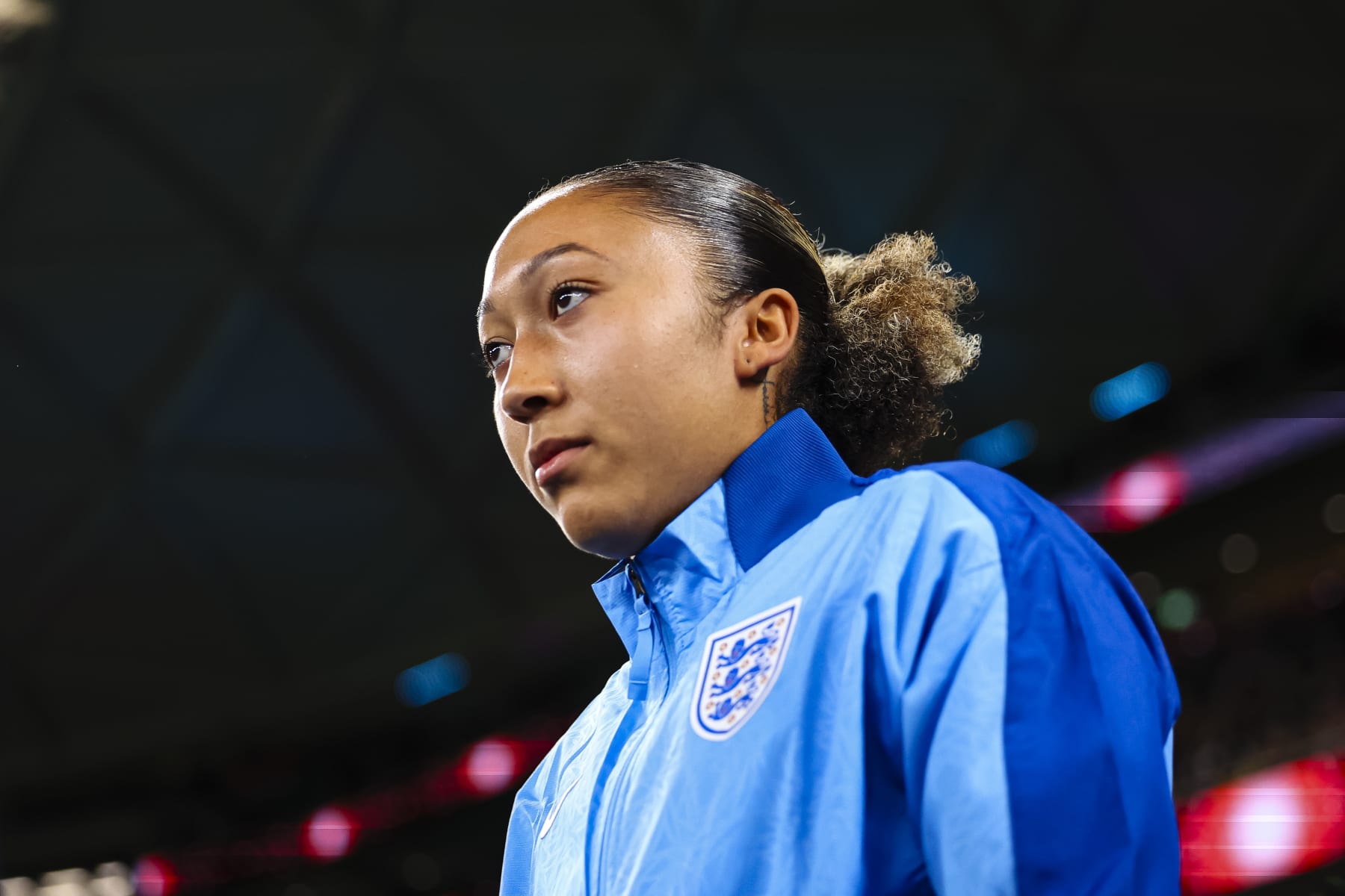 SYDNEY, AUSTRALIA - JULY 28: Lauren James of England getting into the field during the FIFA Women's World Cup Australia & New Zealand 2023 Group D match between England and Denmark at Sydney Football Stadium on July 28, 2023 in Sydney, Australia. (Photo by James Whitehead/Eurasia Sport Images/Getty Images)