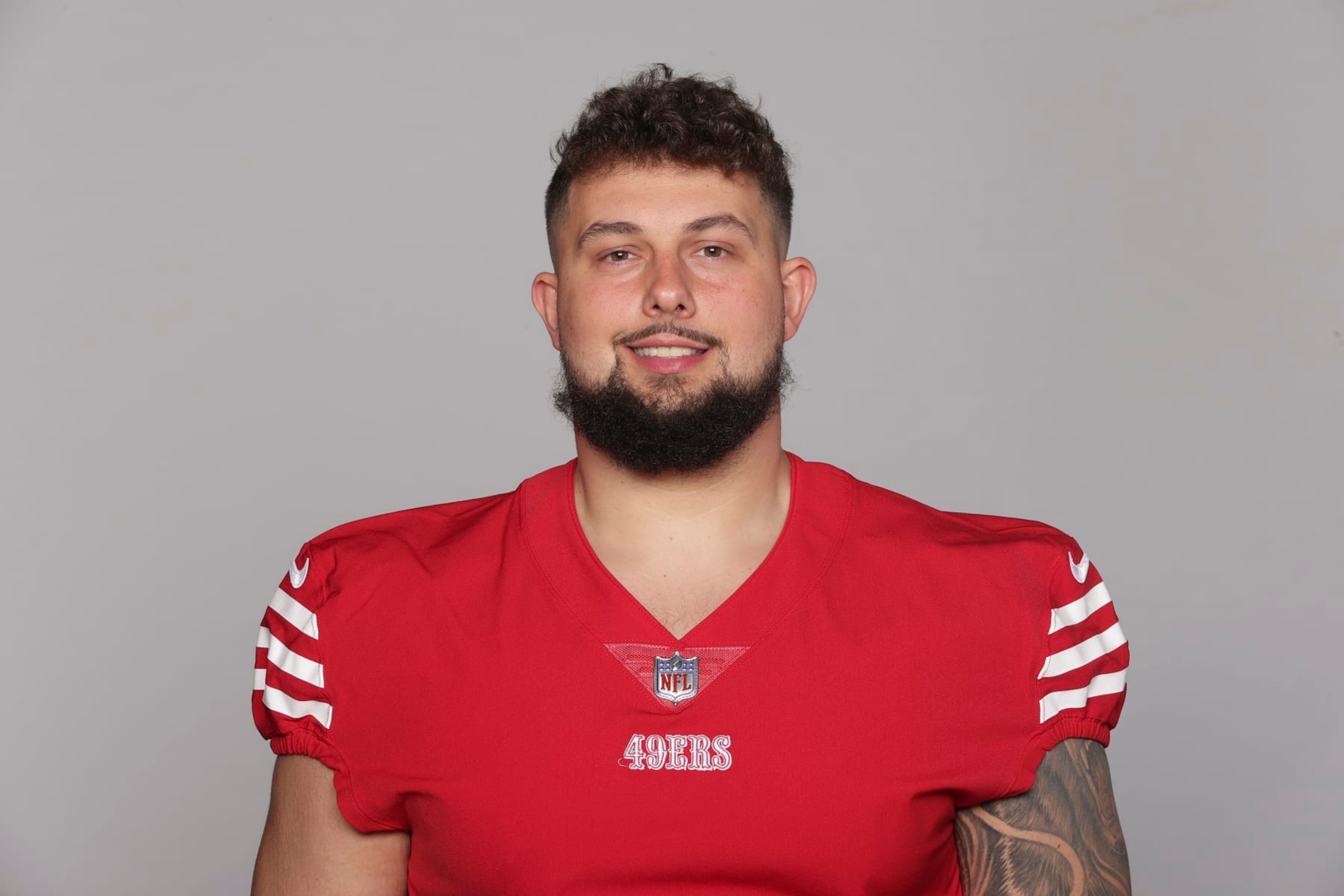 This is a 2023 photo of Joey Fisher of the San Francisco 49ers NFL football team. This image reflects the San Francisco 49ers active roster as of Thursday, May 11, 2023 when this image was taken. (AP Photo) This is a 2023 photo of Joey Fisher of the San Francisco 49ers NFL football team. This image reflects the San Francisco 49ers active roster as of Thursday, May 11, 2023 when this image was taken. (AP Photo)
