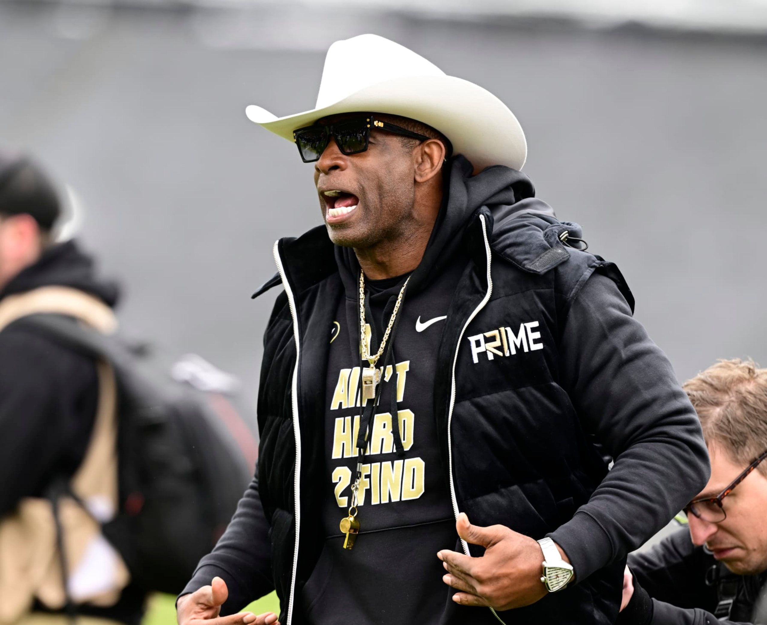 BOULDER, CO - APRIL 22: University of Colorado Buffaloes head coach Deion Sanders before the Black and Gold game at Folsom Field April 22, 2023. (Photo by Andy Cross/MediaNews Group/The Denver Post via Getty Images)