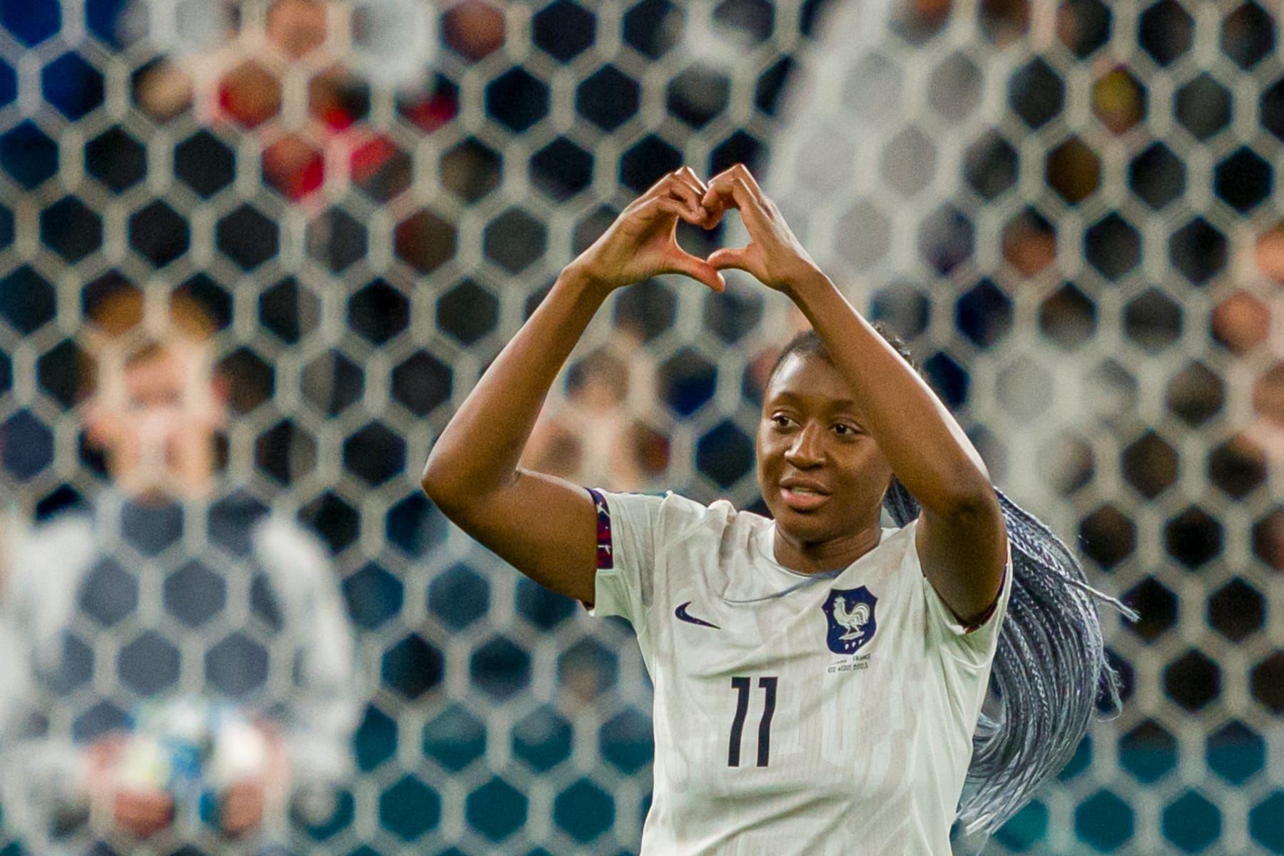 SYDNEY, AUSTRALIA - AUGUST 02: Kadidiatou Diani of France celebrates scoring the 3rd goal for France during the FIFA Women's World Cup Australia & New Zealand 2023 Group F match between Panama and France at Sydney Football Stadium on August 02, 2023 in Sydney, Australia. (Photo by Andy Cheung/Getty Images)