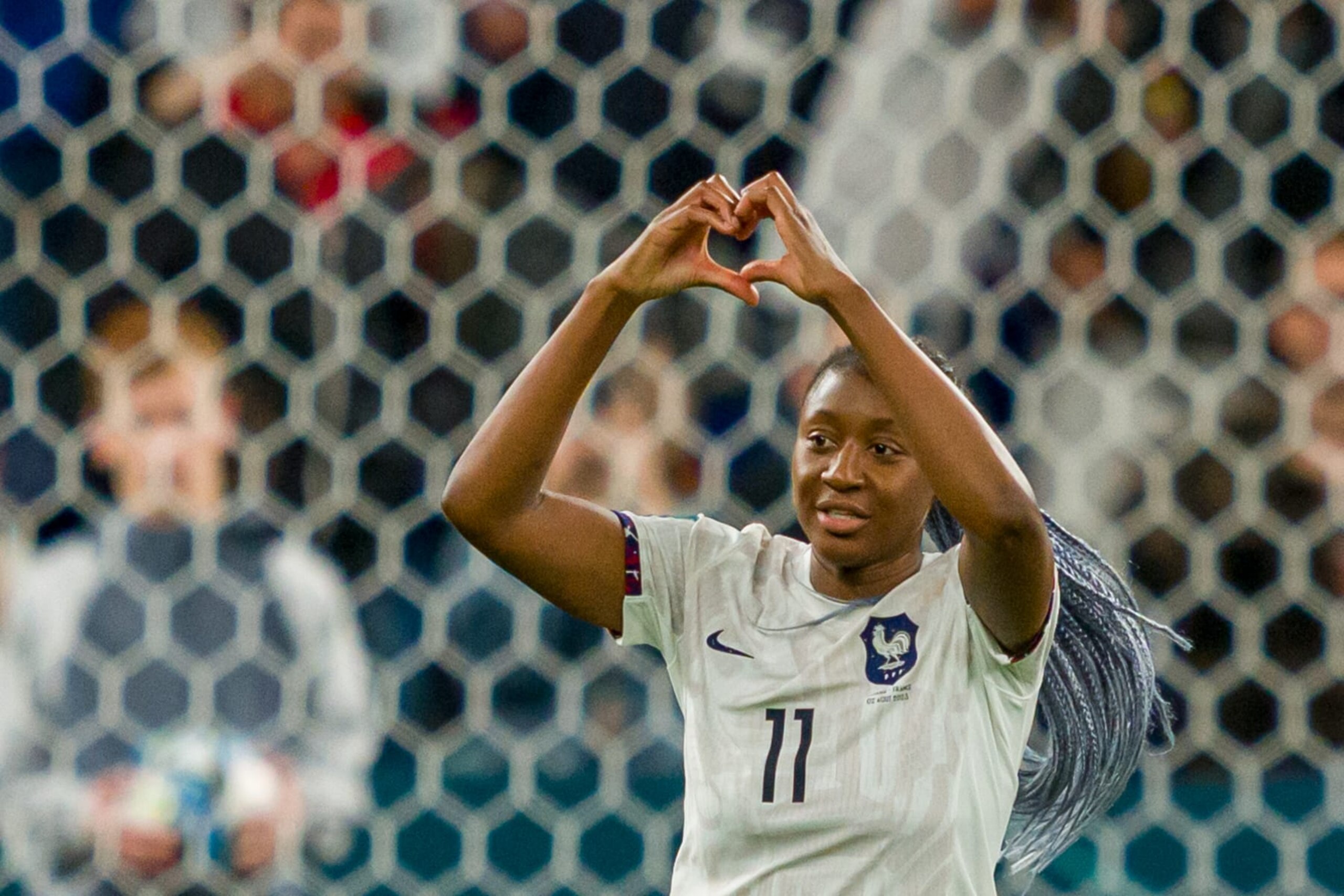 SYDNEY, AUSTRALIA - AUGUST 02: Kadidiatou Diani of France celebrates scoring the 3rd goal for France during the FIFA Women's World Cup Australia & New Zealand 2023 Group F match between Panama and France at Sydney Football Stadium on August 02, 2023 in Sydney, Australia. (Photo by Andy Cheung/Getty Images)