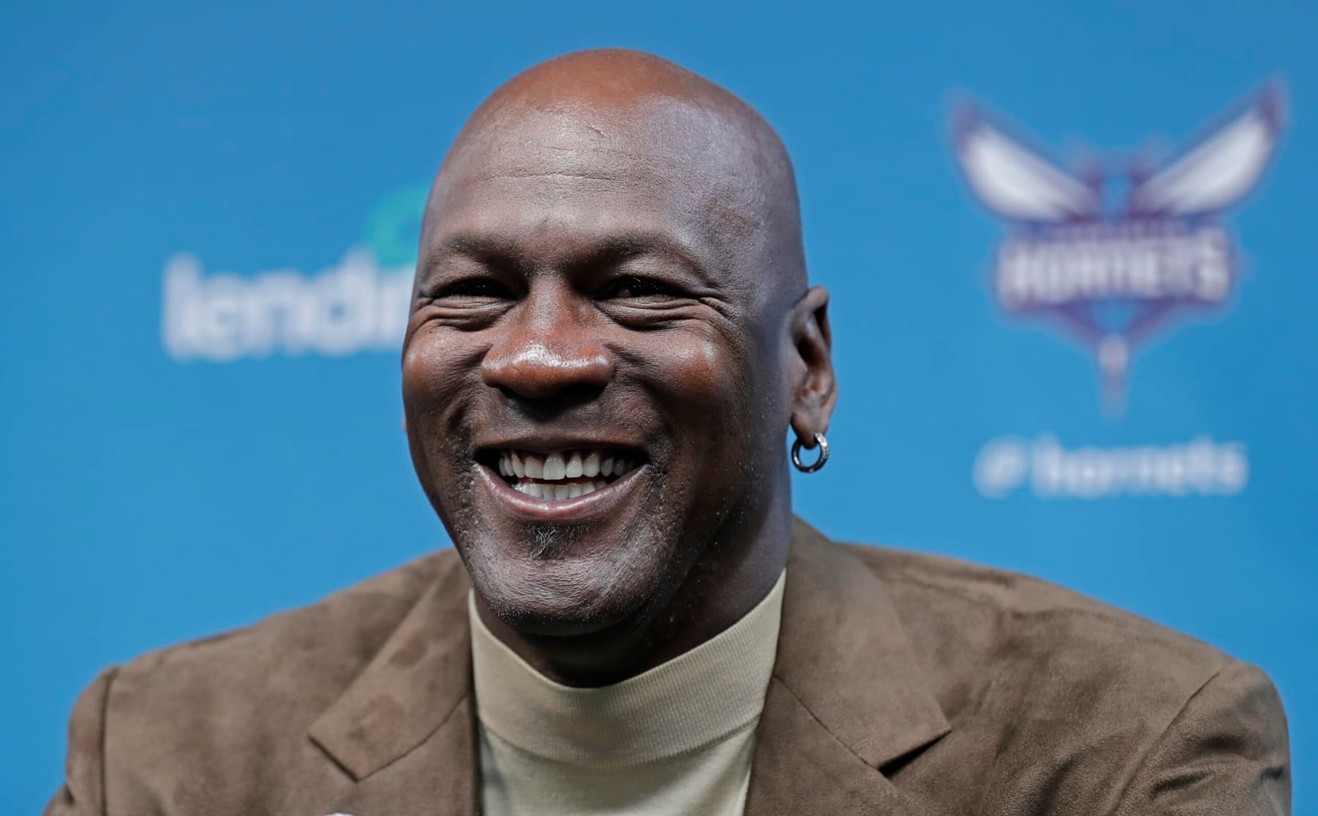 Charlotte Hornets owner Michael Jordan speaks to the media about hosting the NBA All-Star basketball game during a news conference in Charlotte, N.C., Tuesday, Feb. 12, 2019. (AP Photo/Chuck Burton)