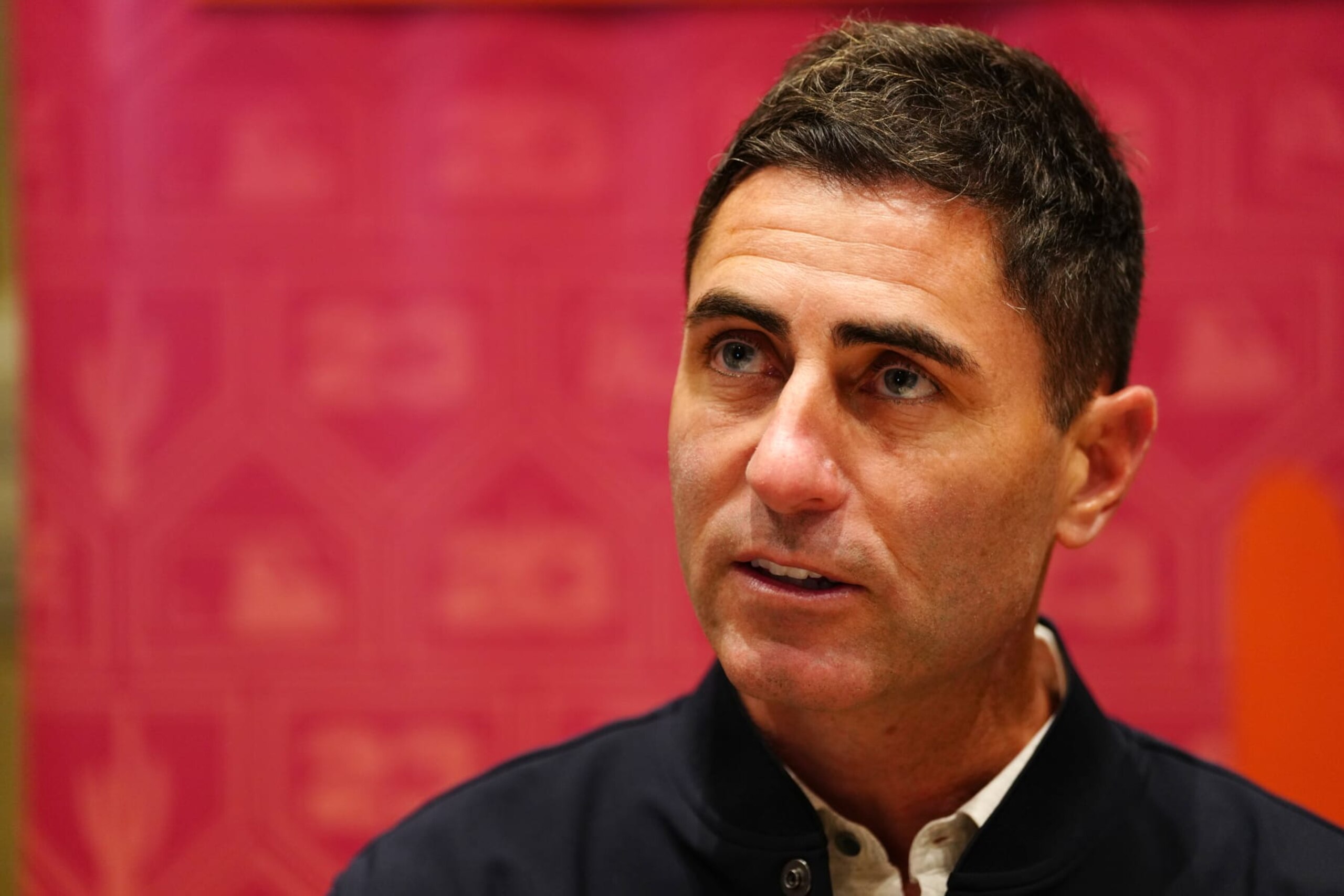 PHOENIX, AZ - FEBRUARY 15: A.J Preller, President of Baseball Operations and General Manager of the San Diego Padres, speaks to the media during the Spring Training Cactus League Media Day at Arizona Biltmore on Wednesday, February 15, 2023 in Phoenix, Arizona. (Photo by Daniel Shirey/MLB Photos via Getty Images)