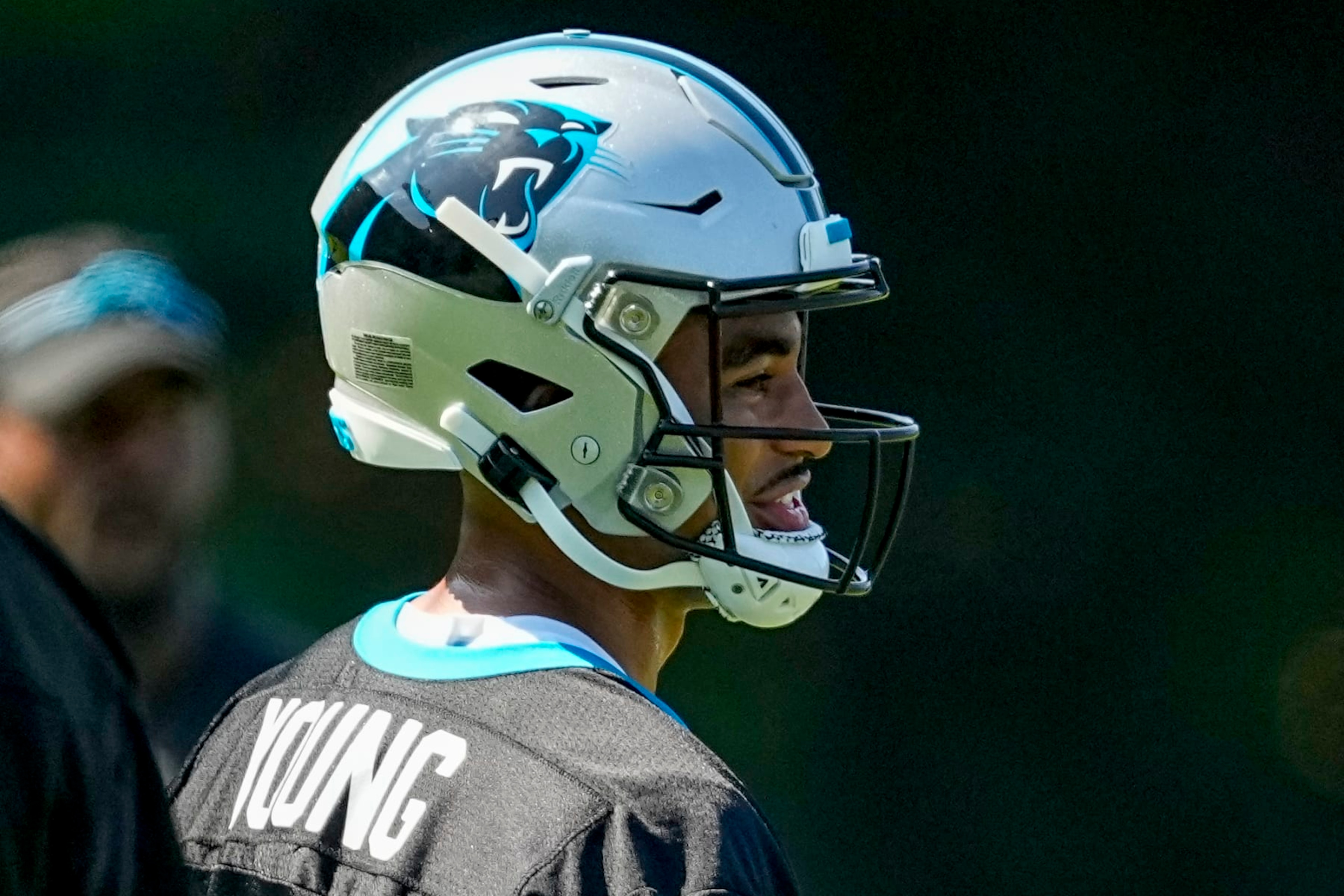 Carolina Panthers quarterback Bryce Young watches drills at the NFL football team's training camp on Wednesday, July 26, 2023, in Spartanburg, S.C. (AP Photo/Chris Carlson) Carolina Panthers quarterback Bryce Young watches drills at the NFL football team's training camp on Wednesday, July 26, 2023, in Spartanburg, S.C. (AP Photo/Chris Carlson)
