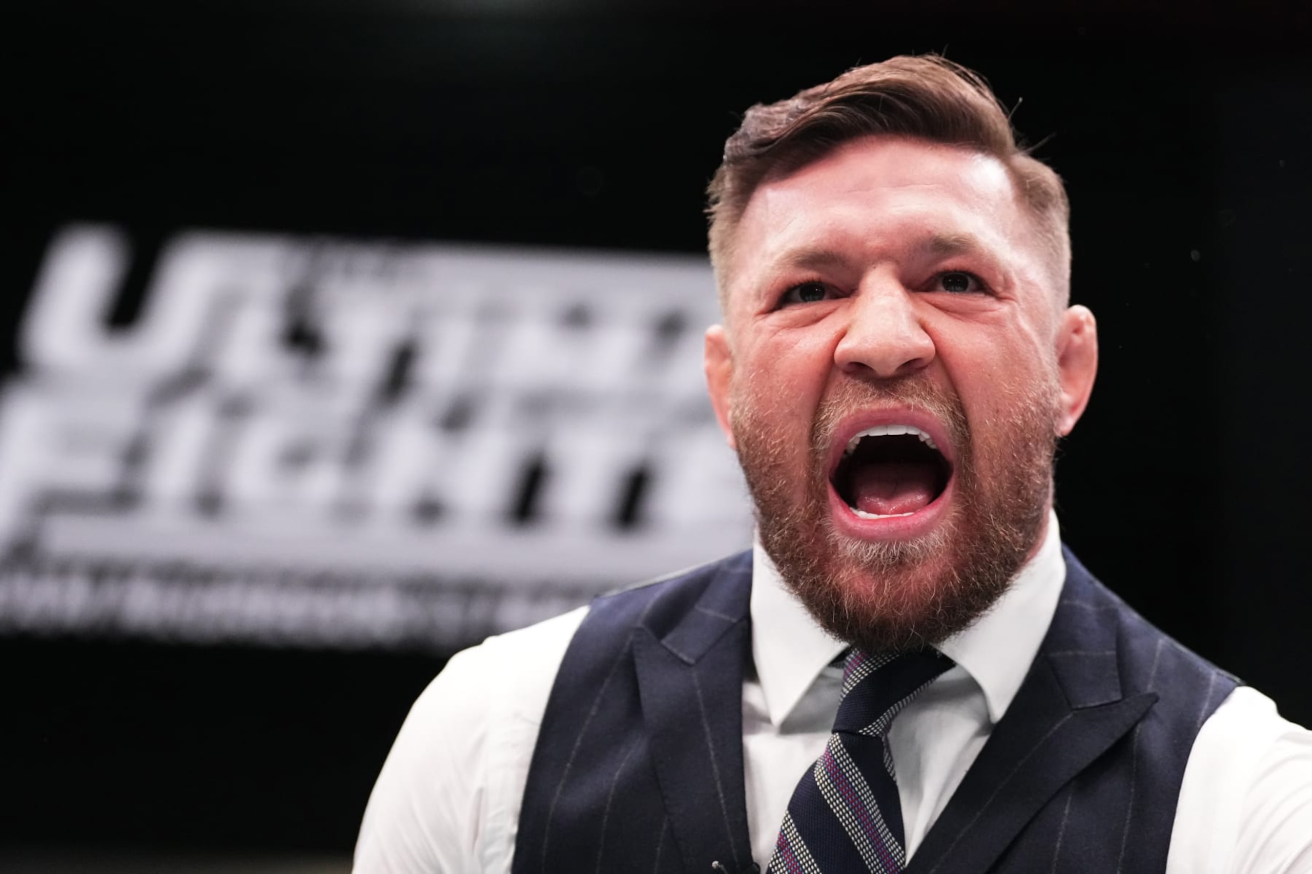 LAS VEGAS, NEVADA - MARCH 03: Conor McGregor yells during the filming of The Ultimate Fighter at UFC APEX on March 03, 2023 in Las Vegas, Nevada. (Photo by Chris Unger/Zuffa LLC via Getty Images) LAS VEGAS, NEVADA - MARCH 03: Conor McGregor yells during the filming of The Ultimate Fighter at UFC APEX on March 03, 2023 in Las Vegas, Nevada. (Photo by Chris Unger/Zuffa LLC via Getty Images)