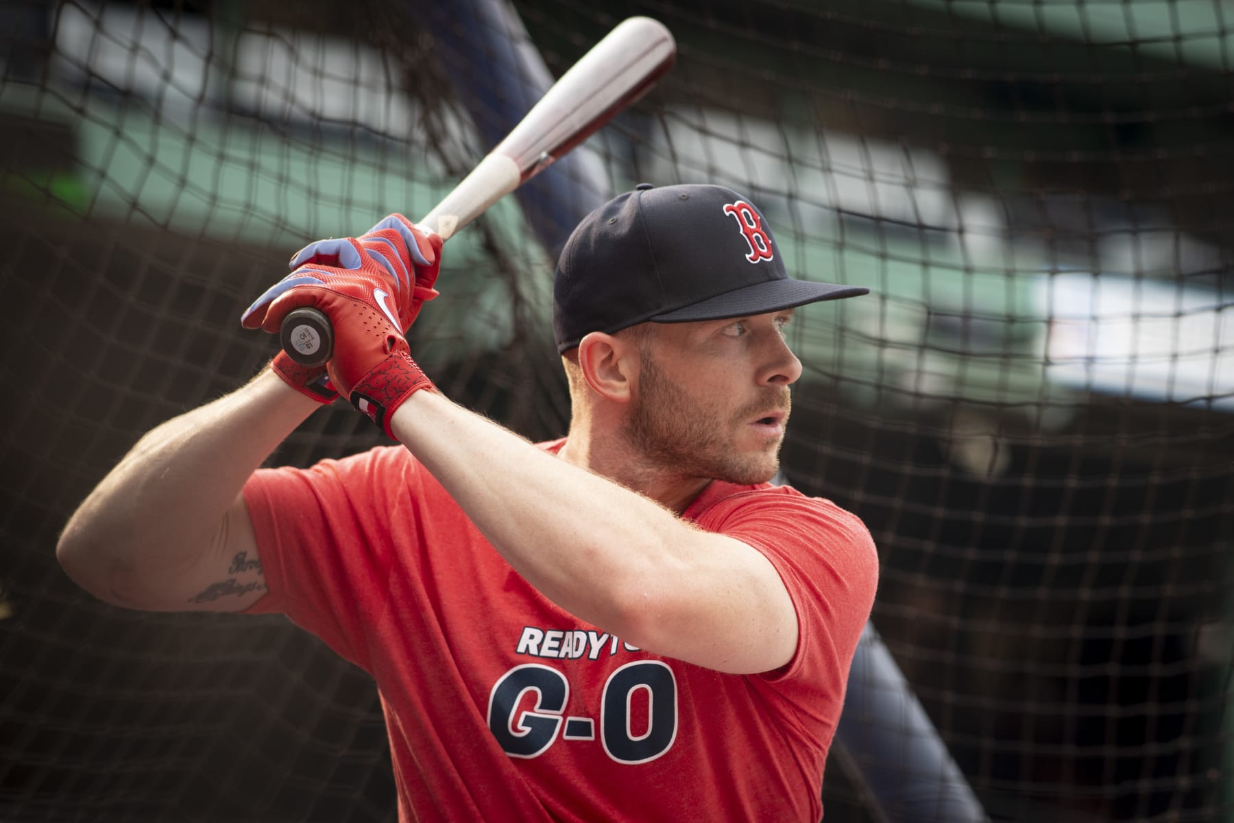 BOSTON, MA - JUNE 16: Trevor Story #10 of the Boston Red Sox takes batting practice before a game against the New York Yankees on June 16, 2023 at Fenway Park in Boston, Massachusetts. (Photo by Maddie Malhotra/Boston Red Sox/Getty Images)