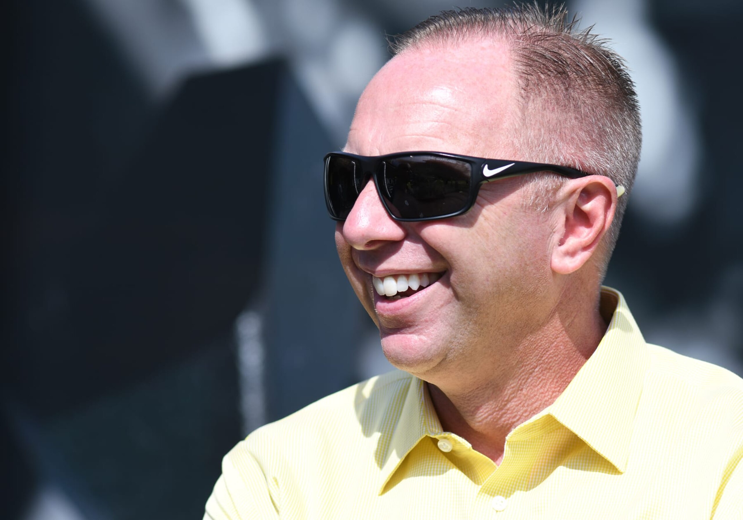EUGENE, OR - SEPTEMBER 09: University of Oregon Athletic Director Rob Mullens watches pregame during a college football game between the Nebraska Cornhuskers and Oregon Ducks on September 9, 2017, at Autzen Stadium in Eugene, OR.  (Photo by Brian Murphy/Icon Sportswire via Getty Images)