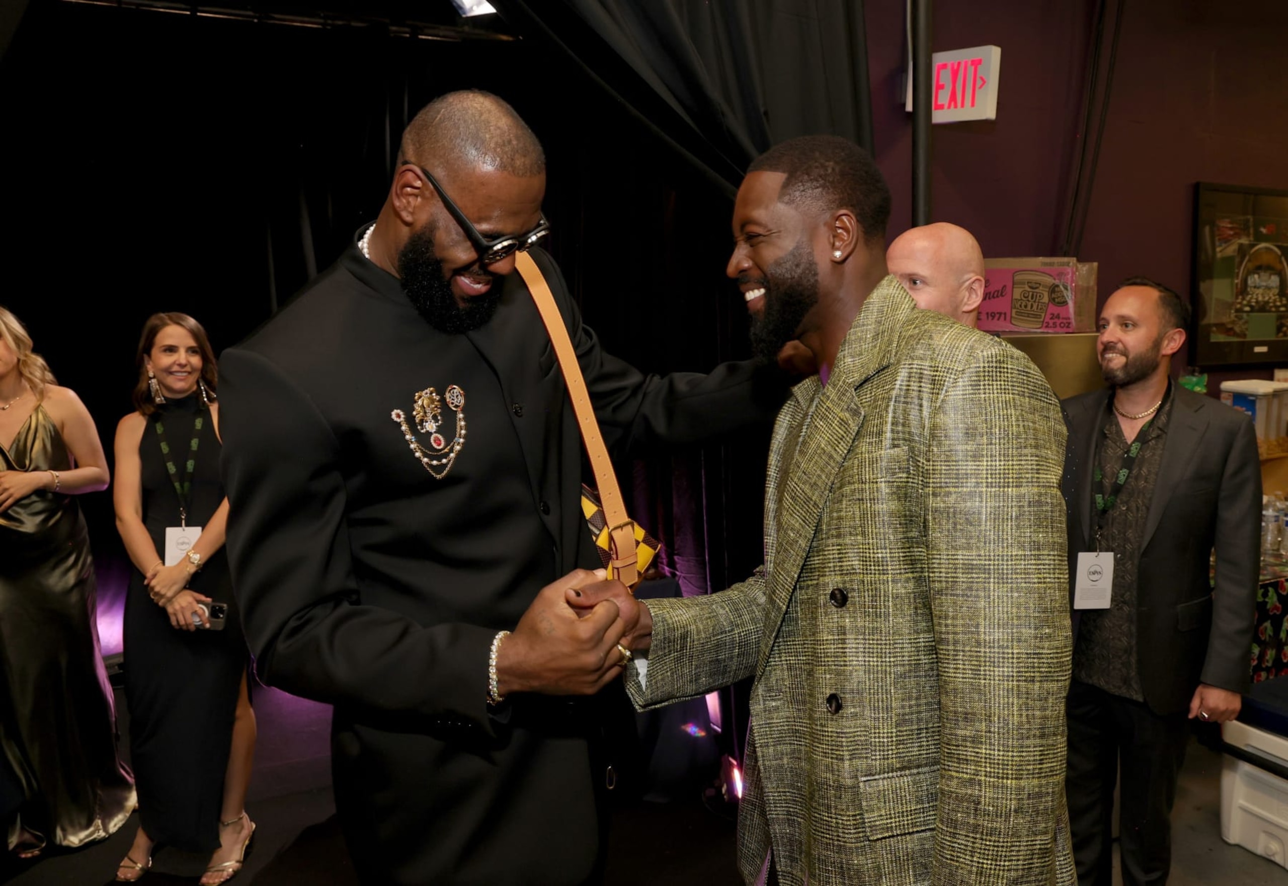 HOLLYWOOD, CALIFORNIA - JULY 12: (L-R) LeBron James and Dwyane Wade attend The 2023 ESPY Awards at Dolby Theatre on July 12, 2023 in Hollywood, California. (Photo by Kevin Mazur/Getty Images)