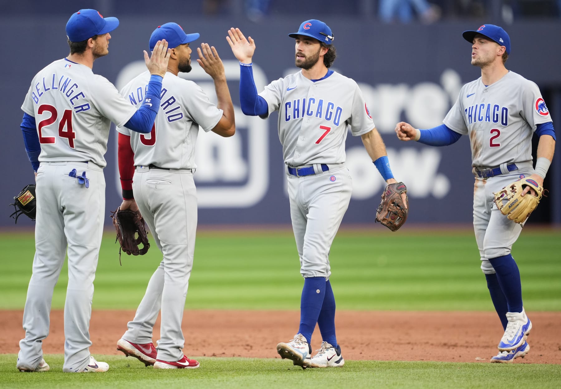 From L to R: Cody Bellinger, Jeimer Candelario, Dansby Swanson and Nico Hoerner