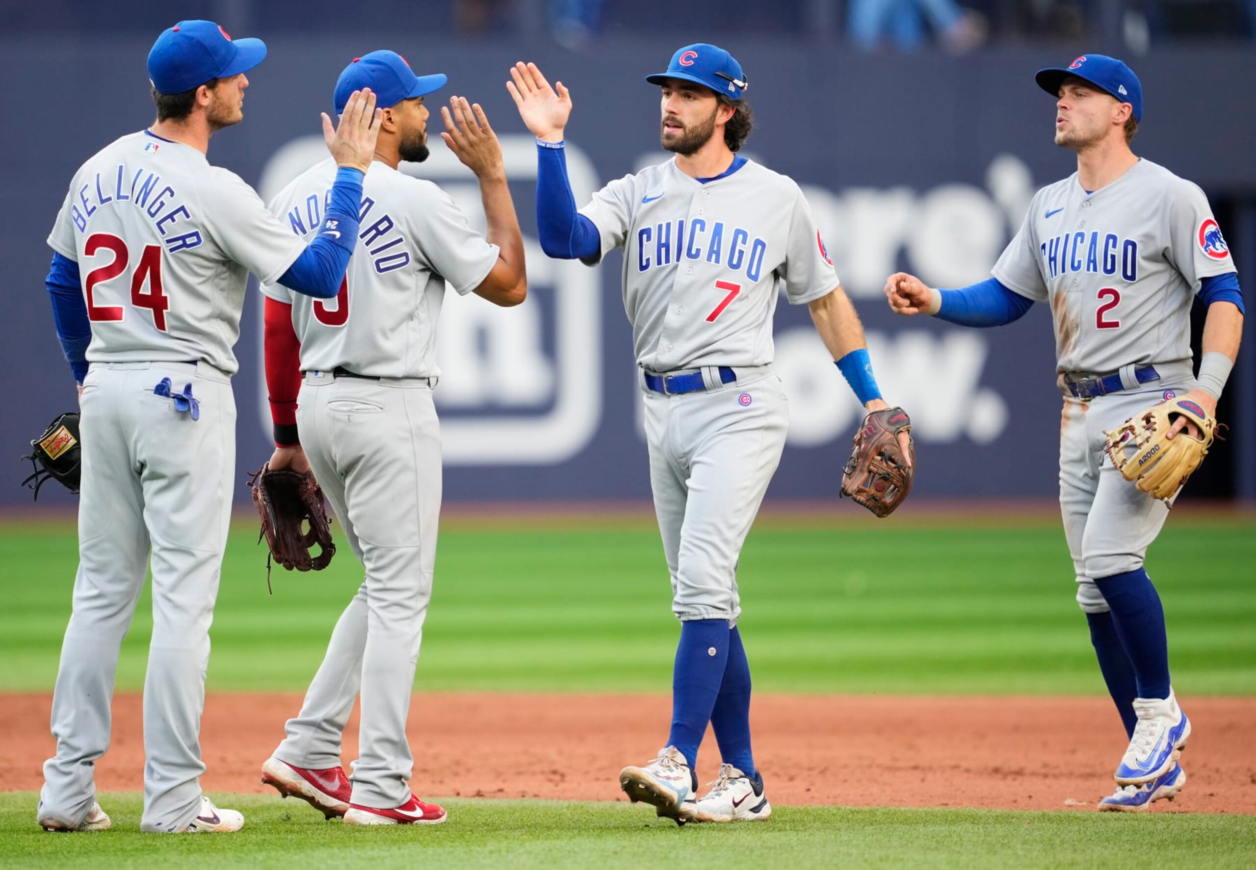 From L to R: Cody Bellinger, Jeimer Candelario, Dansby Swanson and Nico Hoerner