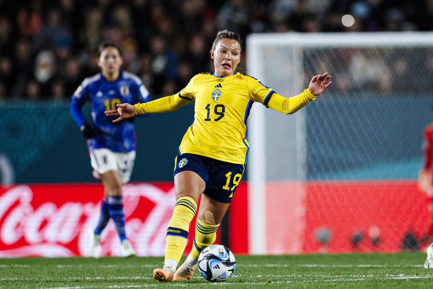 AUCKLAND, NEW ZEALAND - AUGUST 11: Johanna Kaneryd of Sweden in action during the FIFA Women's World Cup Australia & New Zealand 2023 Quarter Final match between Japan and Sweden at Eden Park on August 11, 2023 in Auckland, New Zealand. (Photo by Ane Frosaker/Eurasia Sport Images/Getty Images)