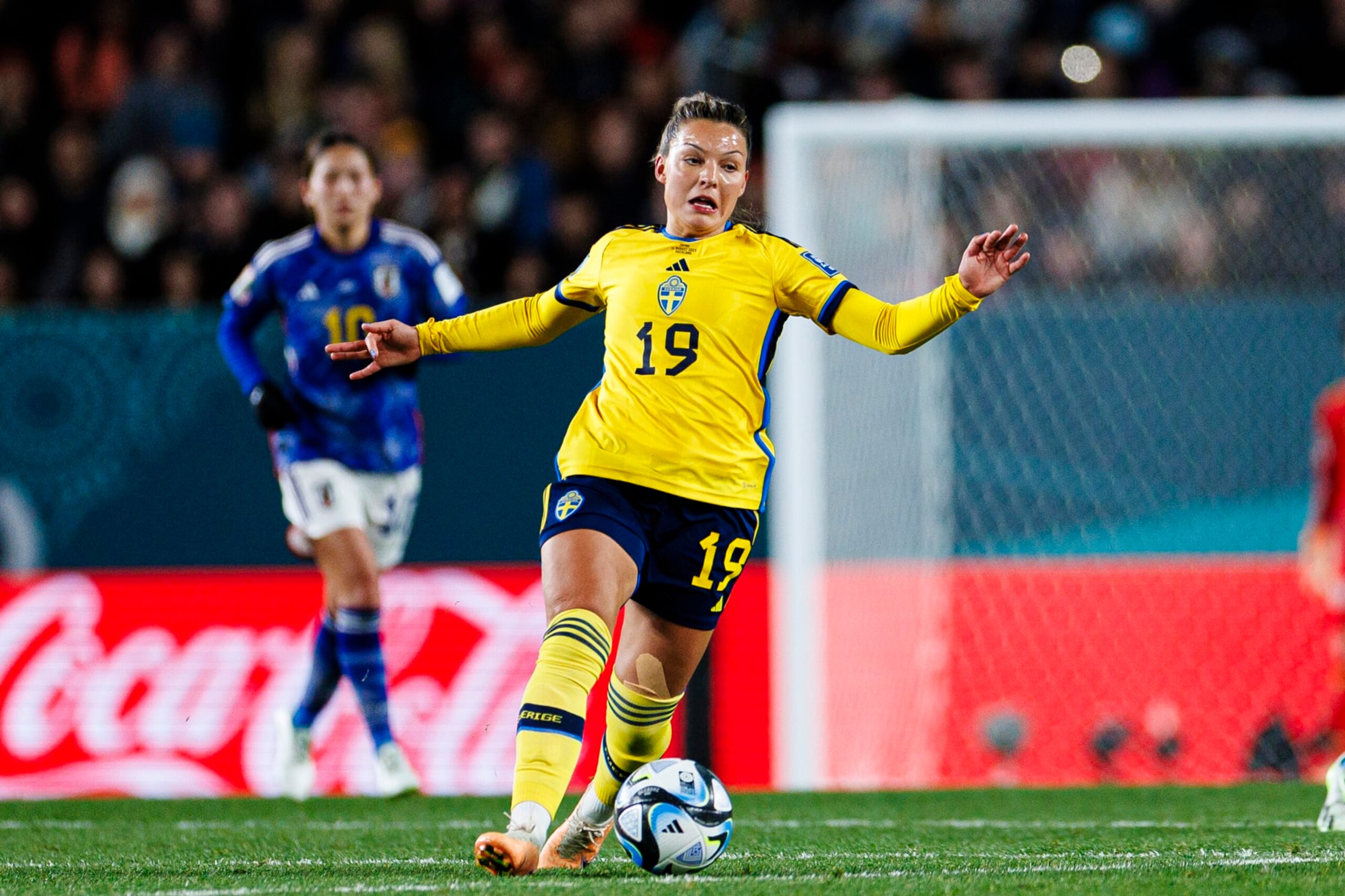 AUCKLAND, NEW ZEALAND - AUGUST 11: Johanna Kaneryd of Sweden in action during the FIFA Women's World Cup Australia & New Zealand 2023 Quarter Final match between Japan and Sweden at Eden Park on August 11, 2023 in Auckland, New Zealand. (Photo by Ane Frosaker/Eurasia Sport Images/Getty Images)