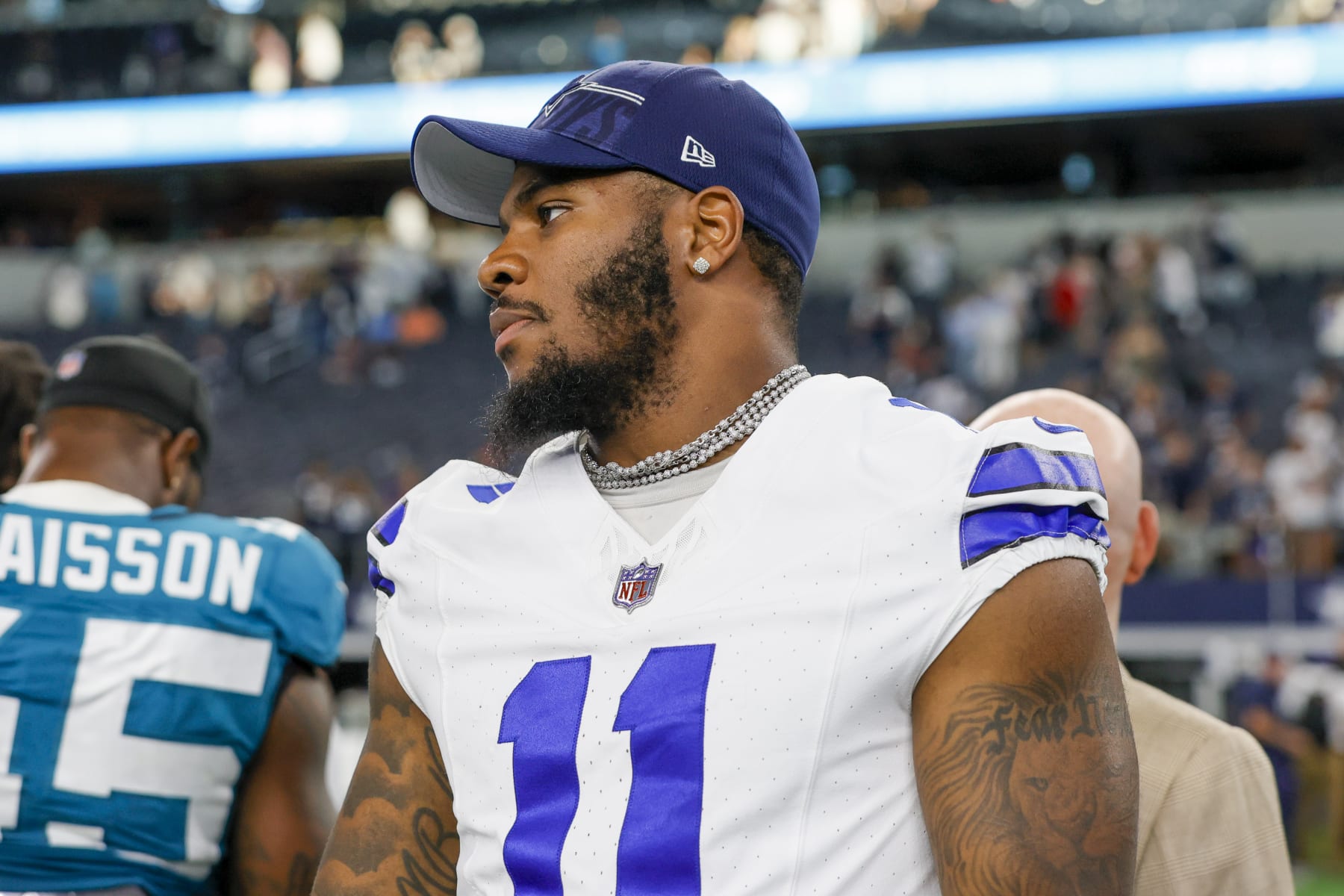 ARLINGTON, TX - AUGUST 12: Dallas Cowboys linebacker Micah Parsons (11) after the preseason game between the Dallas Cowboys and the Jacksonville Jaguars on August 12, 2023 at AT&T Stadium in Arlington, Texas. (Photo by Matthew Pearce/Icon Sportswire via Getty Images)
