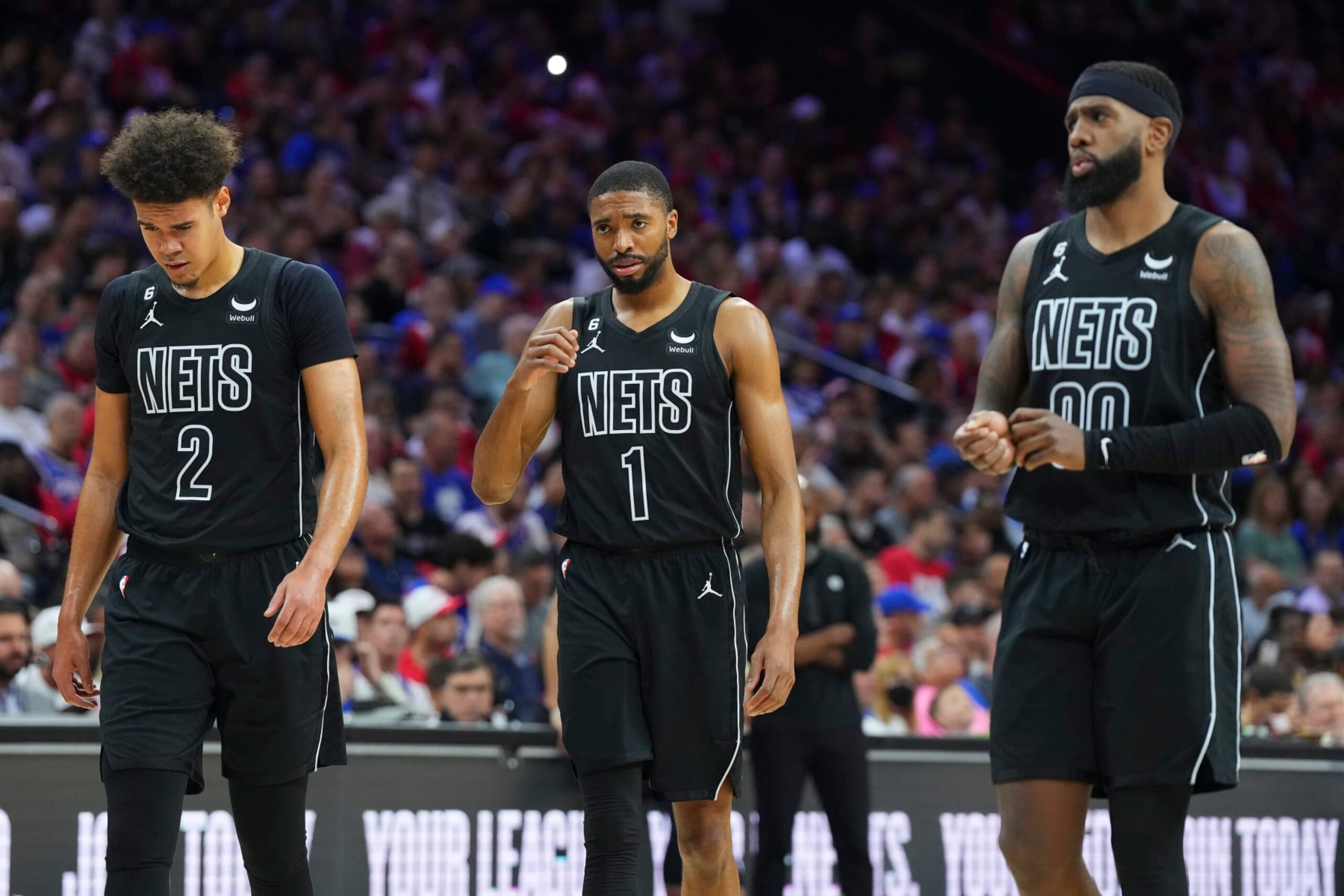 Cameron Johnson, Mikal Bridges and Royce O'Neal