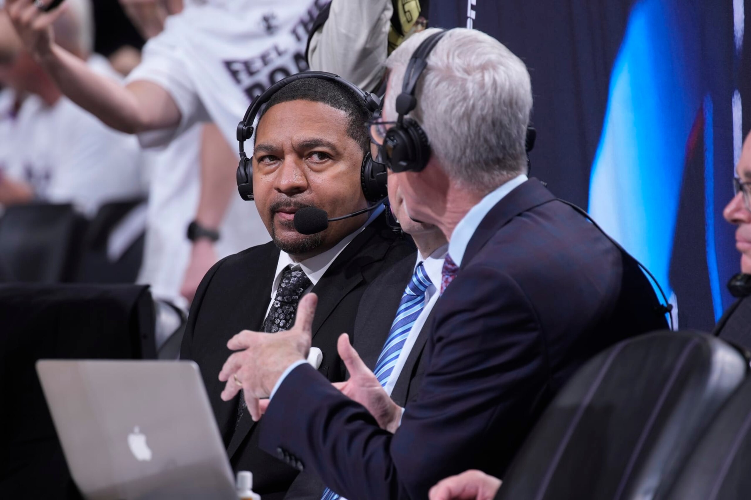 SACRAMENTO, CA - APRIL 30: ESPN analyst, Mark Jackson reports on the game between the Golden State Warriors and Sacramento Kings during Round 1 Game 7 of the 2023 NBA Playoffs on April 30, 2023 at Golden 1 Center in Sacramento, California. NOTE TO USER: User expressly acknowledges and agrees that, by downloading and or using this photograph, User is consenting to the terms and conditions of the Getty Images Agreement. Mandatory Copyright Notice: Copyright 2023 NBAE (Photo by Rocky Widner/NBAE via Getty Images)