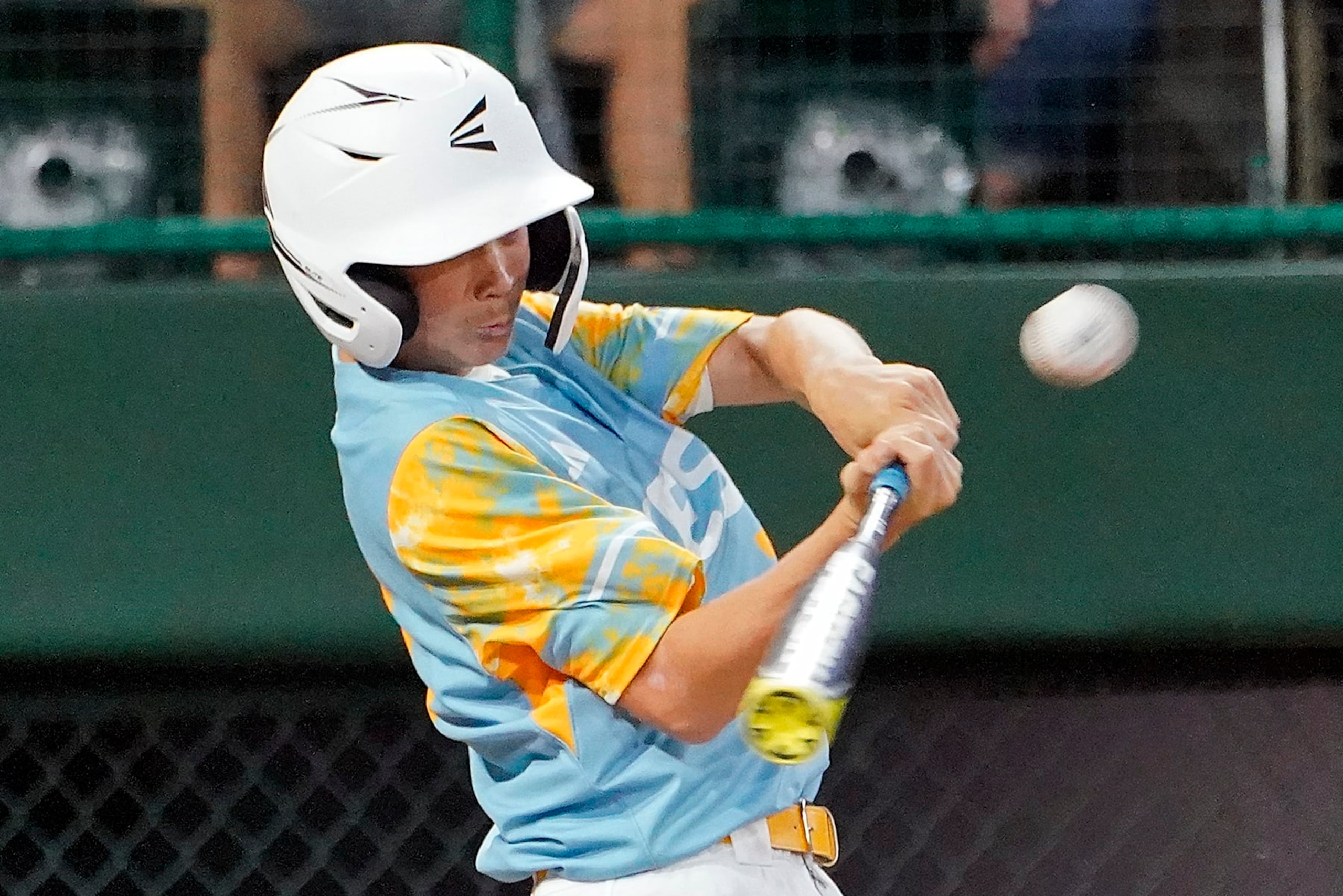El Segundo, Calif.'s Brody Brooks hits a two-run home run off New Albany, Ohio's Kevin Klingerman during the third inning of a baseball game at the Little League World Series tournament in South Williamsport, Pa., Thursday, Aug. 17, 2023. (AP Photo/Tom E. Puskar) El Segundo, Calif.'s Brody Brooks hits a two-run home run off New Albany, Ohio's Kevin Klingerman during the third inning of a baseball game at the Little League World Series tournament in South Williamsport, Pa., Thursday, Aug. 17, 2023. (AP Photo/Tom E. Puskar)