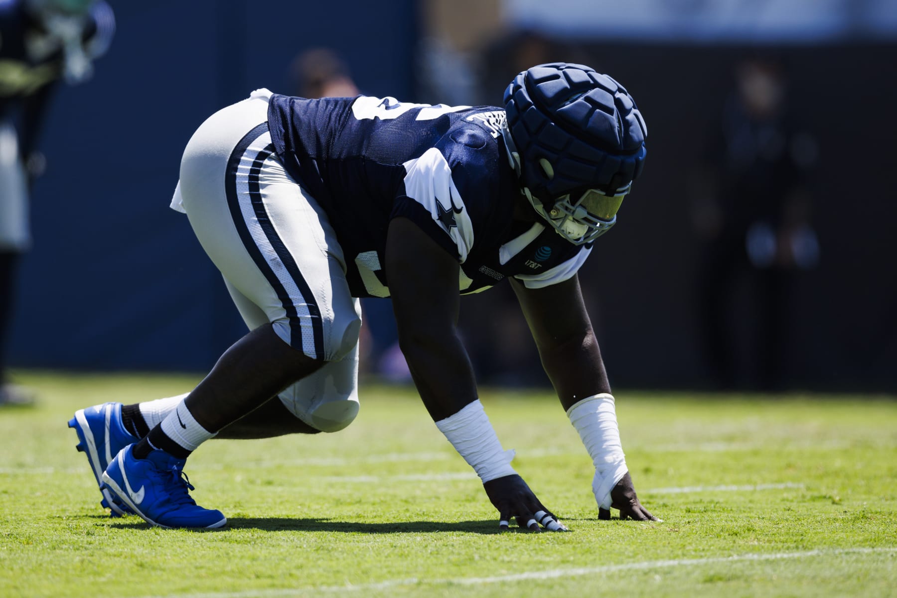 OXNARD, CA - AUGUST 01: Dallas Cowboys defensive tackle Neville Gallimore (96) during the Dallas Cowboys training camp on Tuesday, Aug. 1, 2023, at Residence Inn at River Ridge in Oxnard, CA. (Photo by Ric Tapia/Icon Sportswire via Getty Images)