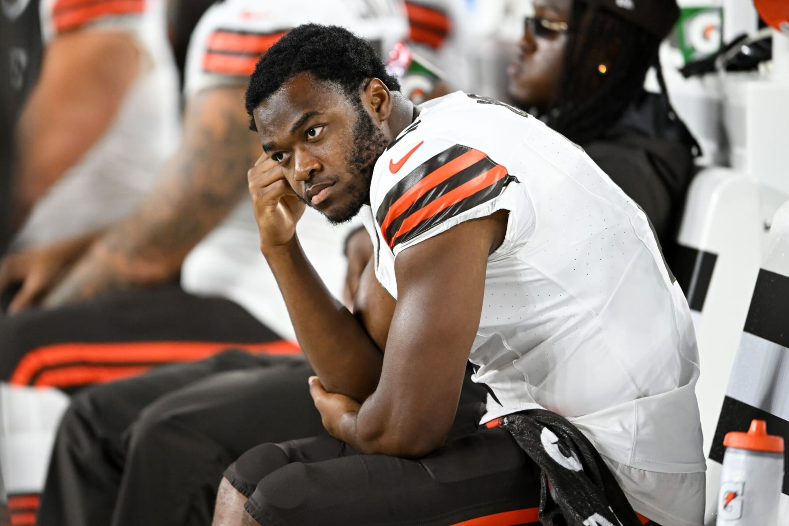 CLEVELAND, OHIO - AUGUST 11: Amari Cooper #2 of the Cleveland Browns looks on during the second half of a preseason game against the Washington Commanders at Cleveland Browns Stadium on August 11, 2023 in Cleveland, Ohio. (Photo by Nick Cammett/Getty Images)