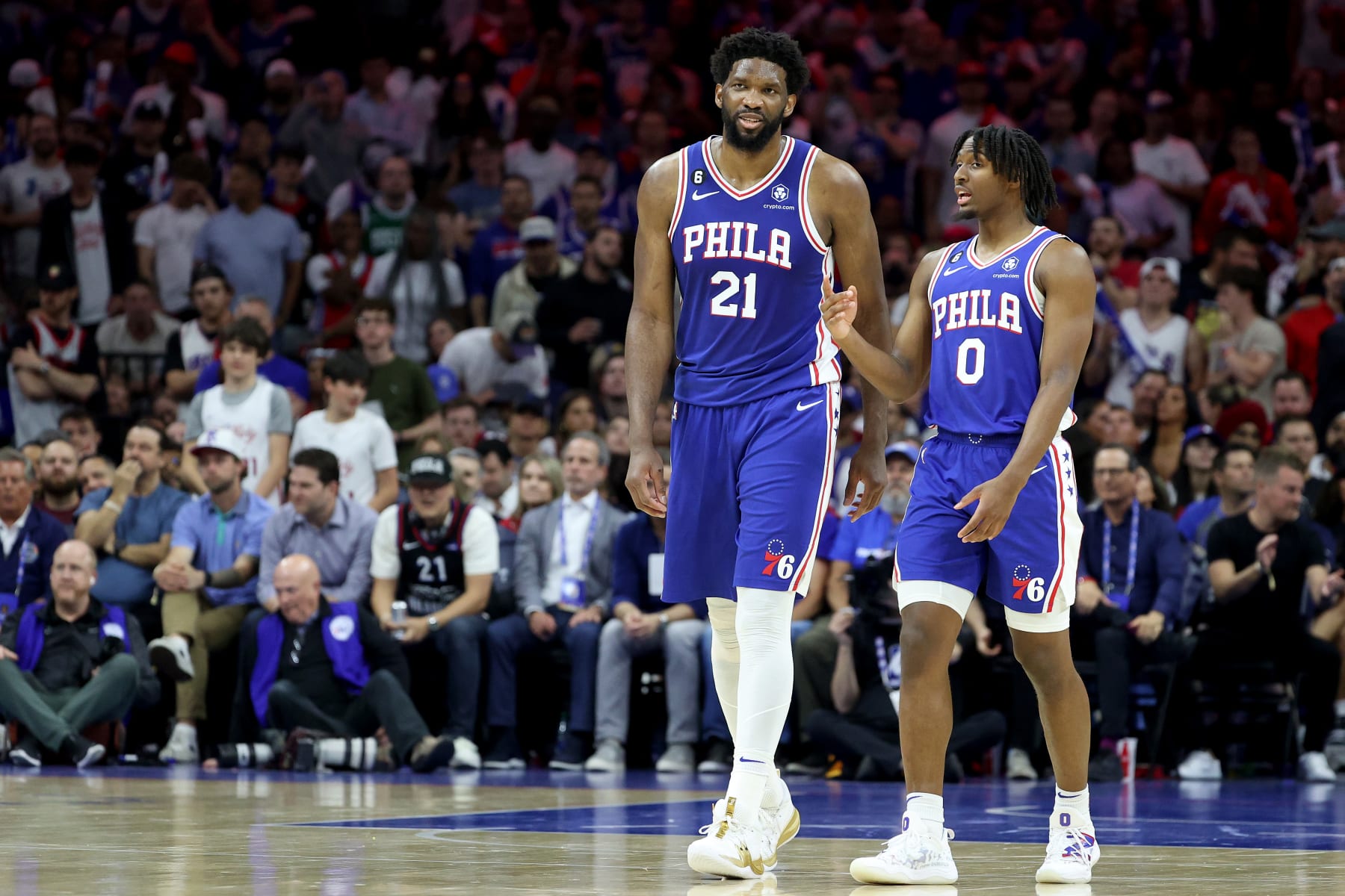 Joel Embiid and Tyrese Maxey