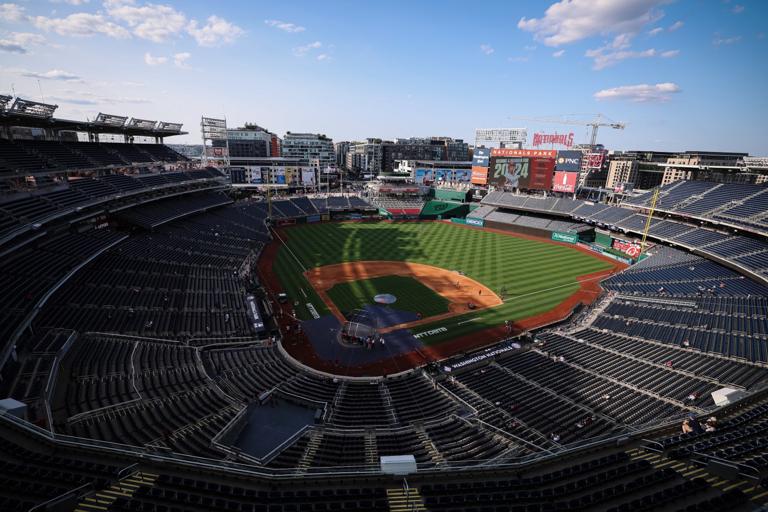 WASHINGTON, DC - JULY 31: A general view of the stadium before the game between the Washington Nationals and the Milwaukee Brewers at Nationals Park on July 31, 2023 in Washington, DC. (Photo by Scott Taetsch/Getty Images)