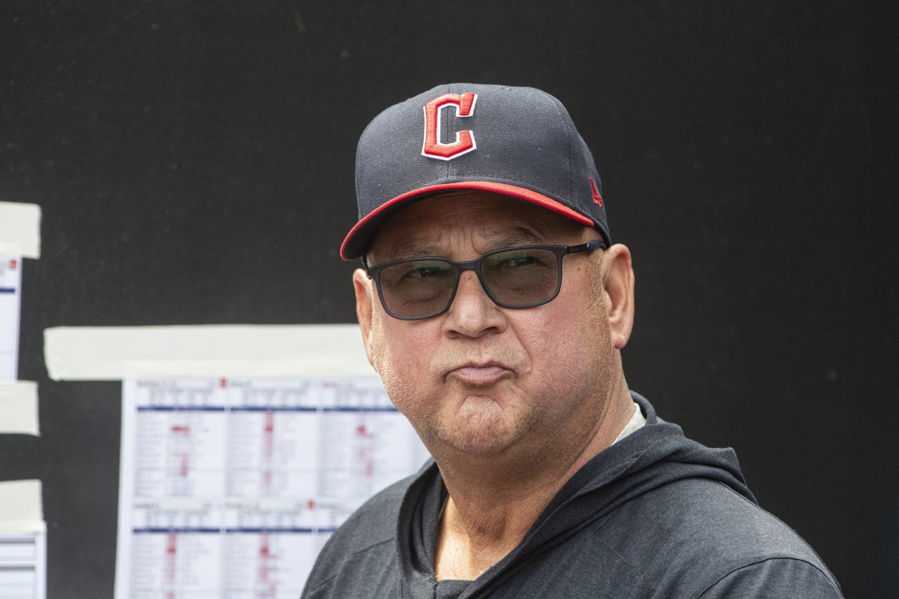 Cleveland Guardians manager Terry Francona waits for the start of a baseball game against the Chicago White Sox in Cleveland, Sunday, Aug. 6, 2023. (AP Photo/Phil Long)