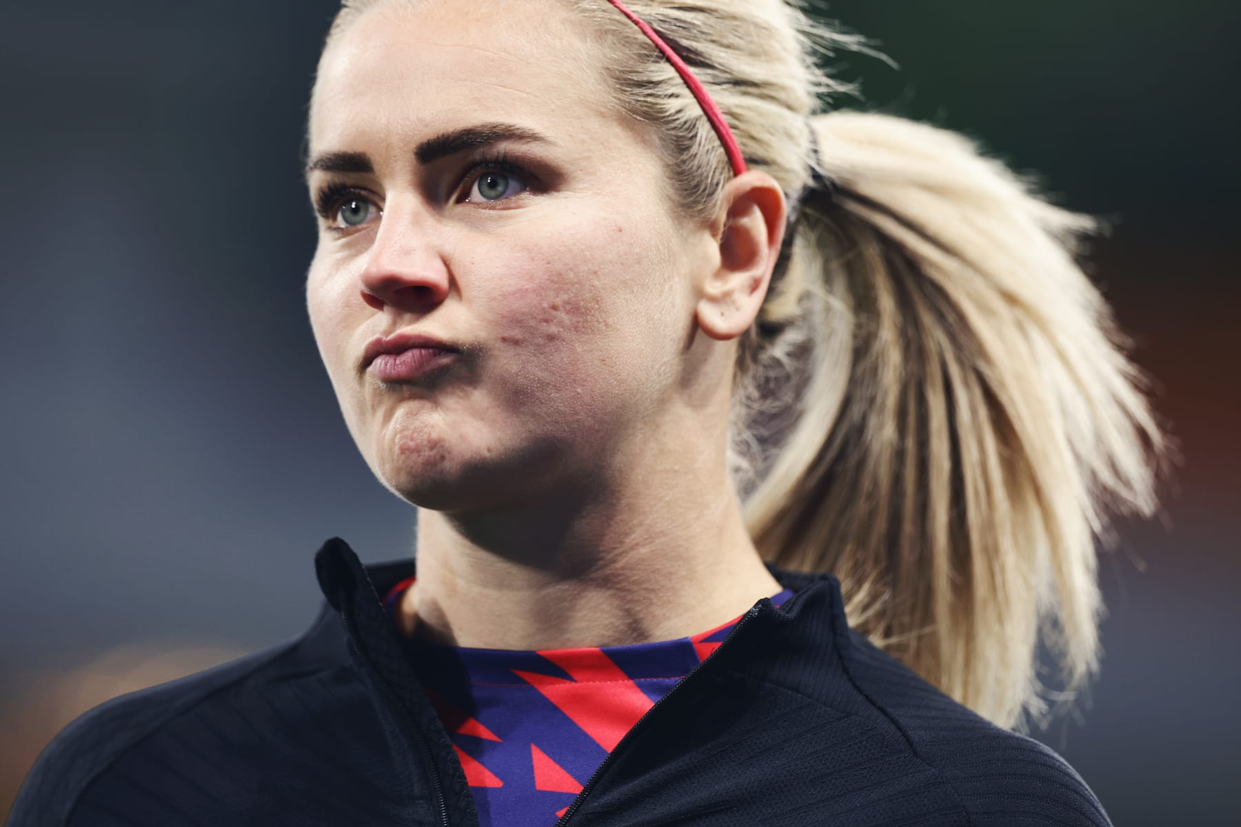 MELBOURNE, AUSTRALIA - AUGUST 06: Lindsey Horan #10 of the United States looks on during the FIFA Women's World Cup Australia & New Zealand 2023 Round of 16 match between Winner Group G and Runner Up Group E at Melbourne Rectangular Stadium on August 06, 2023 in Melbourne, Australia. (Photo by Carmen Mandato/USSF/Getty Images for USSF)