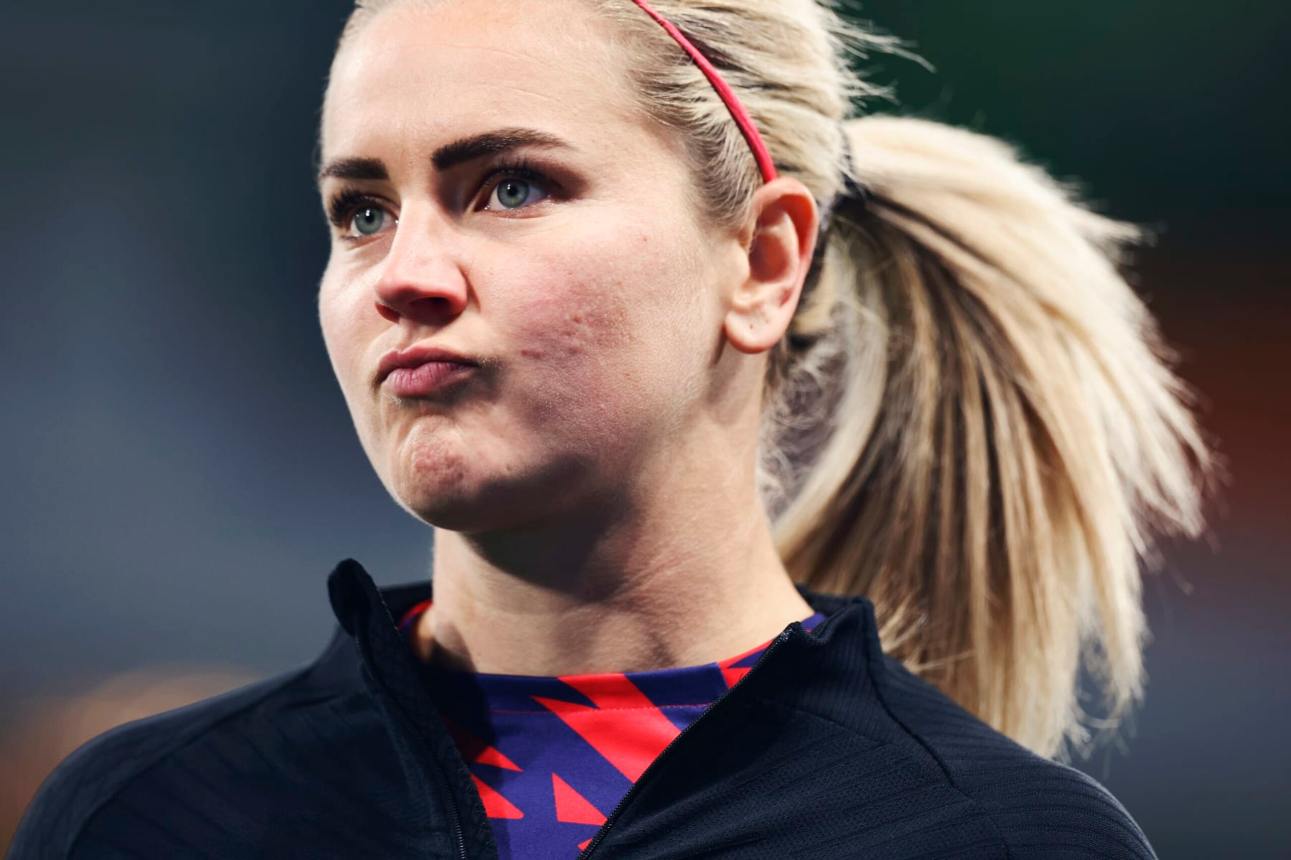 MELBOURNE, AUSTRALIA - AUGUST 06: Lindsey Horan #10 of the United States looks on during the FIFA Women's World Cup Australia & New Zealand 2023 Round of 16 match between Winner Group G and Runner Up Group E at Melbourne Rectangular Stadium on August 06, 2023 in Melbourne, Australia. (Photo by Carmen Mandato/USSF/Getty Images for USSF)