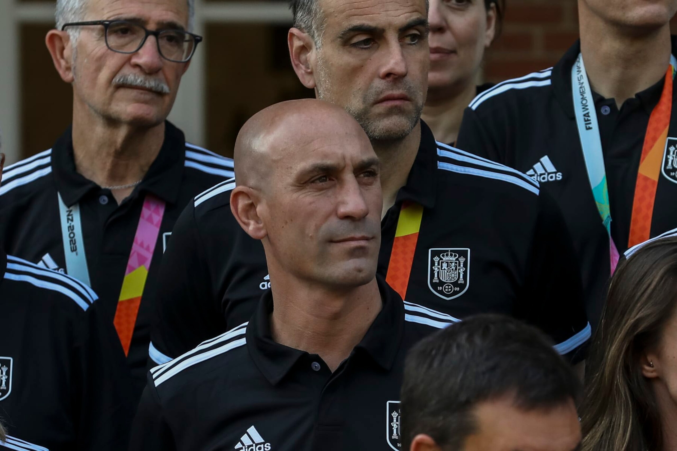 MADRID, SPAIN - AUGUST 22: Spanish FA president Luis Rubiales attends a reception to the Spanish women’s national football team at Moncloa Palace after they won the Australia and New Zealand FIFA Women's World Cup 2023, on August 22, 2023 in Madrid, Spain. The Spanish women's team have won their first-ever World Cup after beating England 1-0 in the final. (Photo by Pablo Blazquez Dominguez/Getty Images) MADRID, SPAIN - AUGUST 22: Spanish FA president Luis Rubiales attends a reception to the Spanish women’s national football team at Moncloa Palace after they won the Australia and New Zealand FIFA Women's World Cup 2023, on August 22, 2023 in Madrid, Spain. The Spanish women's team have won their first-ever World Cup after beating England 1-0 in the final. (Photo by Pablo Blazquez Dominguez/Getty Images)