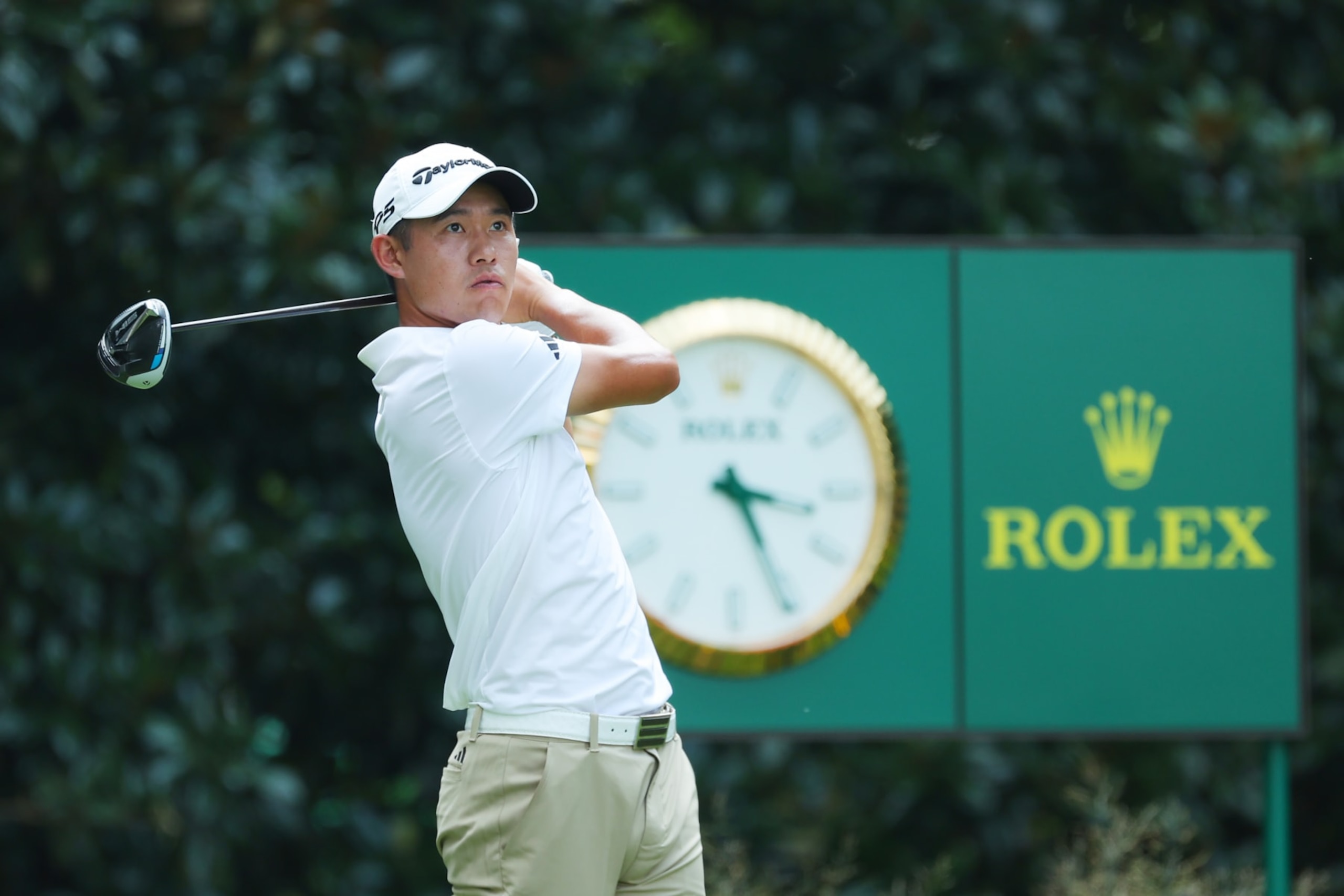 ATLANTA, GEORGIA - AUGUST 24:  Collin Morikawa of the United States plays his shot from the 17th tee during the first round of the TOUR Championship at East Lake Golf Club on August 24, 2023 in Atlanta, Georgia. (Photo by Kevin C. Cox/Getty Images)