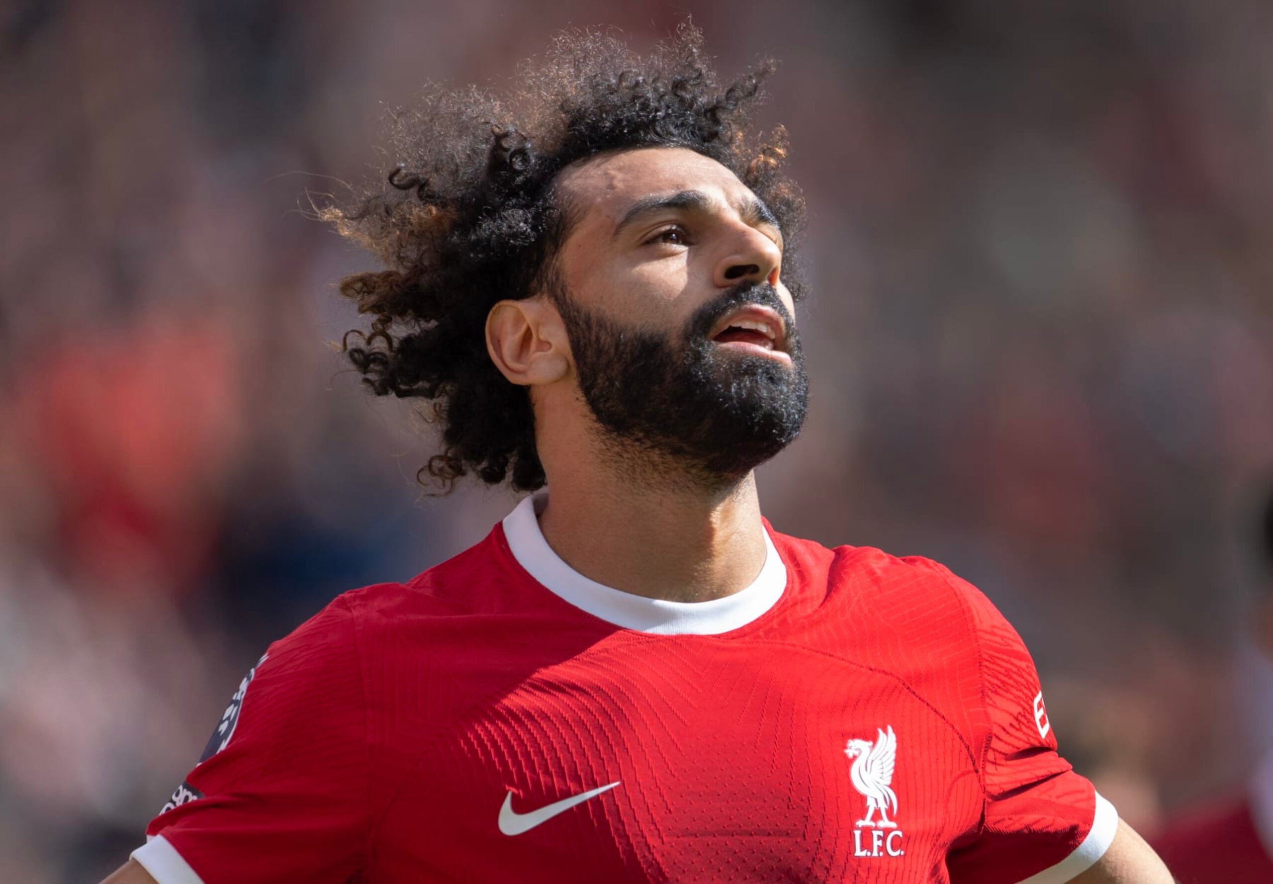 LIVERPOOL, ENGLAND - AUGUST 19: Mohamed Salah of Liverpool celebrates scoring the second goal during the Premier League match between Liverpool FC and AFC Bournemouth at Anfield on August 19, 2023 in Liverpool, England. (Photo by Visionhaus/Getty Images)