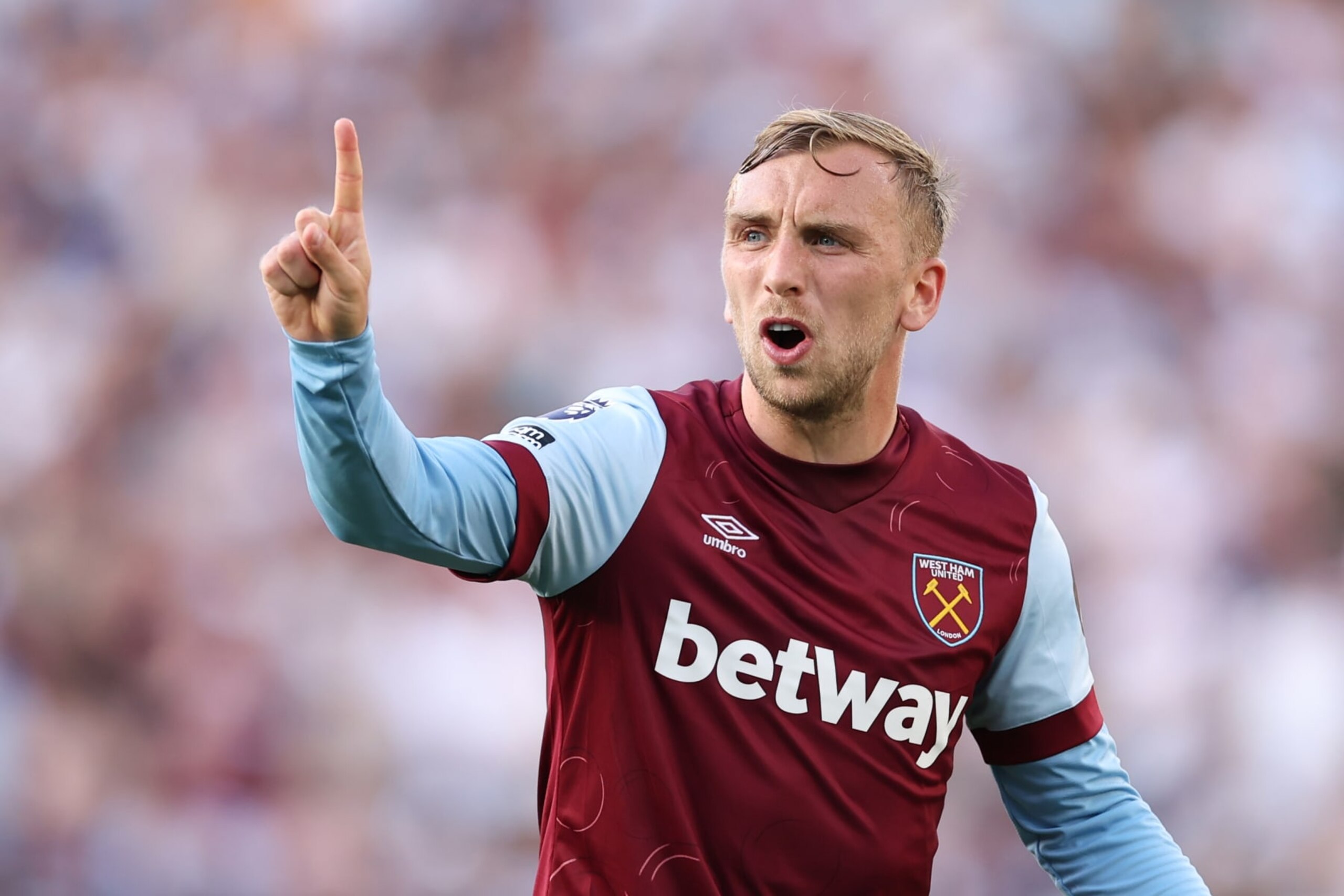 LONDON, ENGLAND - AUGUST 20: Jarrod Bowen of West Ham United during the Premier League match between West Ham United and Chelsea FC at London Stadium on August 20, 2023 in London, United Kingdom. (Photo by Jacques Feeney/Offside/Offside via Getty Images)