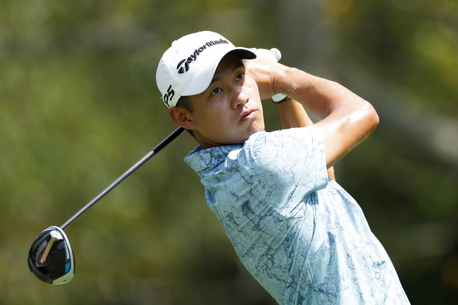 ATLANTA, GEORGIA - AUGUST 25: Collin Morikawa of the United States plays his shot from the fifth tee during the second round of the TOUR Championship at East Lake Golf Club on August 25, 2023 in Atlanta, Georgia. (Photo by Mike Ehrmann/Getty Images)