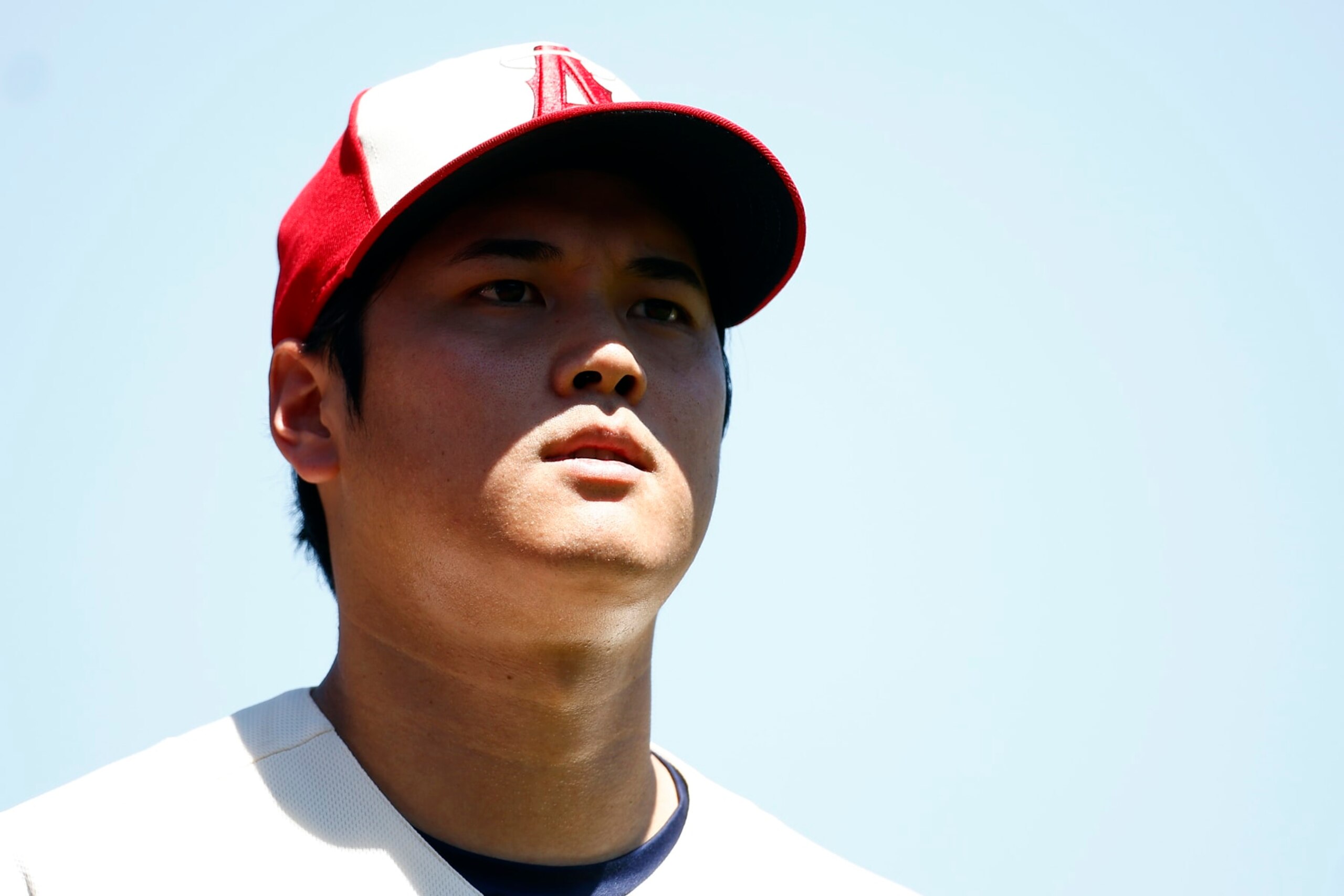 ANAHEIM, CALIFORNIA - AUGUST 23:  Shohei Ohtani #17 of the Los Angeles Angels during game one of a doubleheader at Angel Stadium of Anaheim on August 23, 2023 in Anaheim, California. (Photo by Ronald Martinez/Getty Images)