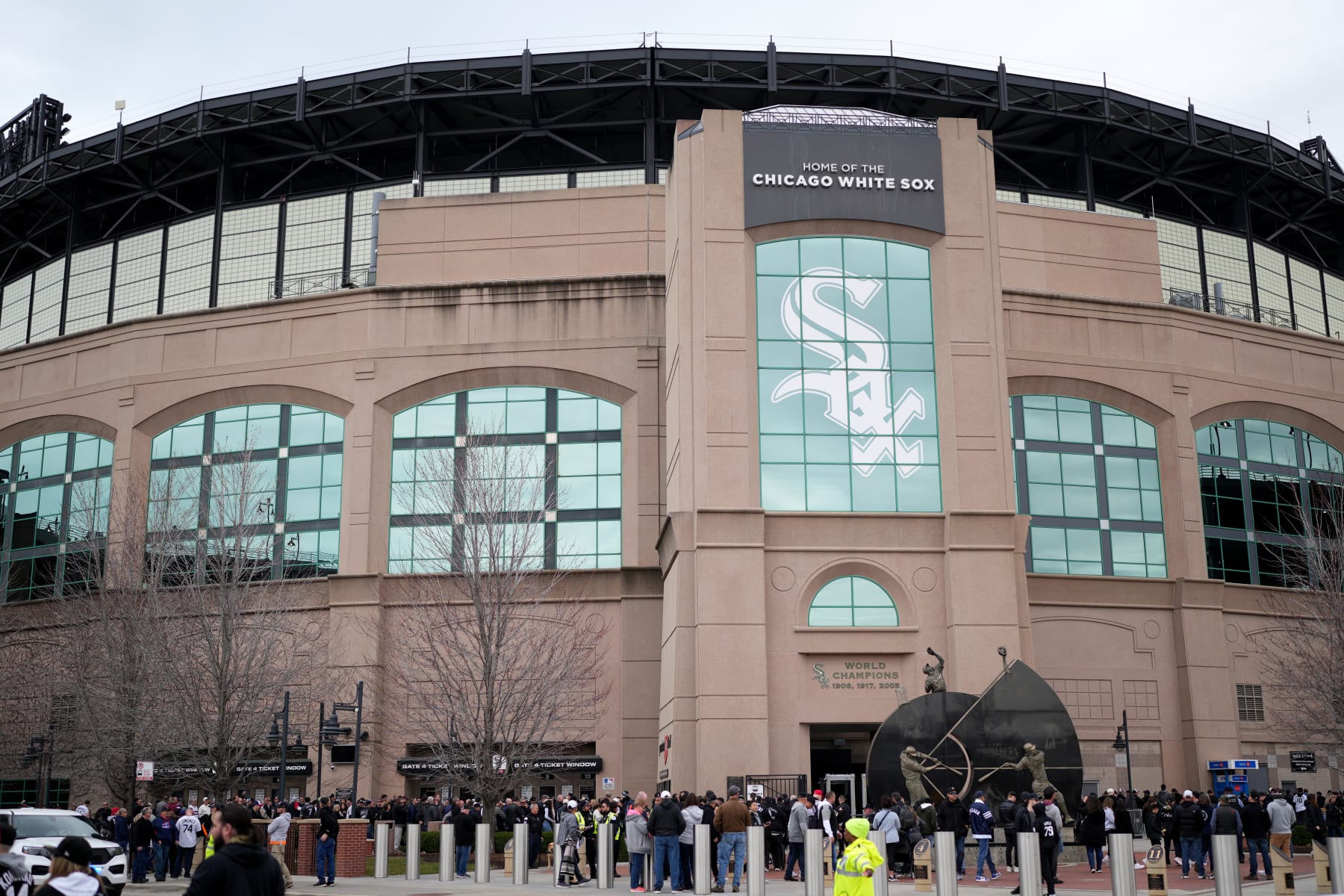 CHICAGO, IL - APRIL 03: A general exterior view prior to the game between the San Francisco Giants and the Chicago White Sox at Guaranteed Rate Field on Monday, April 3, 2023 in Chicago, Illinois. (Photo by Matt Dirksen/MLB Photos via Getty Images)