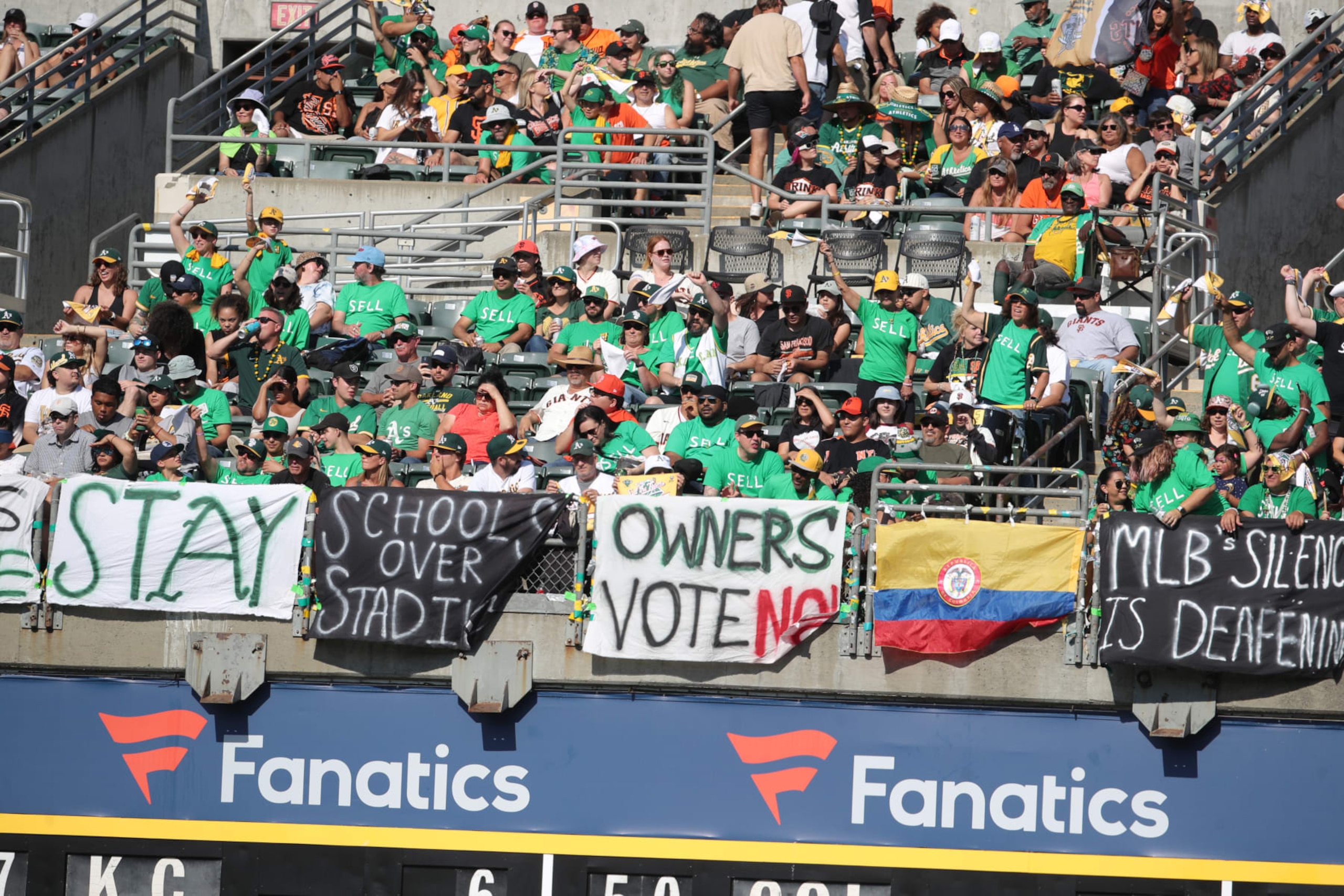 A's fans at the Oakland Coliseum