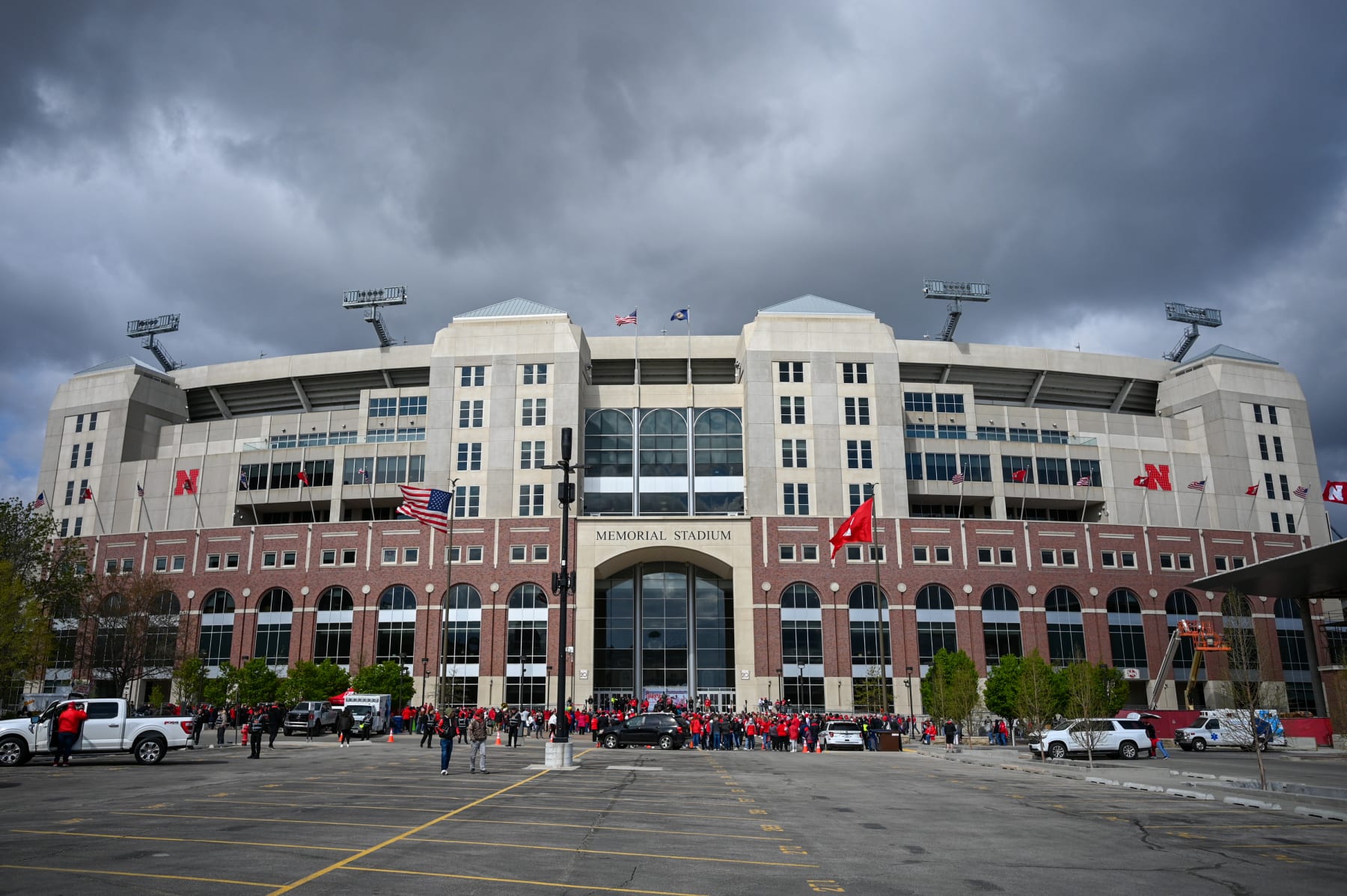 LINCOLN, NE - APRIL 22: General view of the stadium before the arrival of the Nebraska Cornhuskers at Memorial Stadium on April 22, 2023 in Lincoln, Nebraska. (Photo by Steven Branscombe/Getty Images)