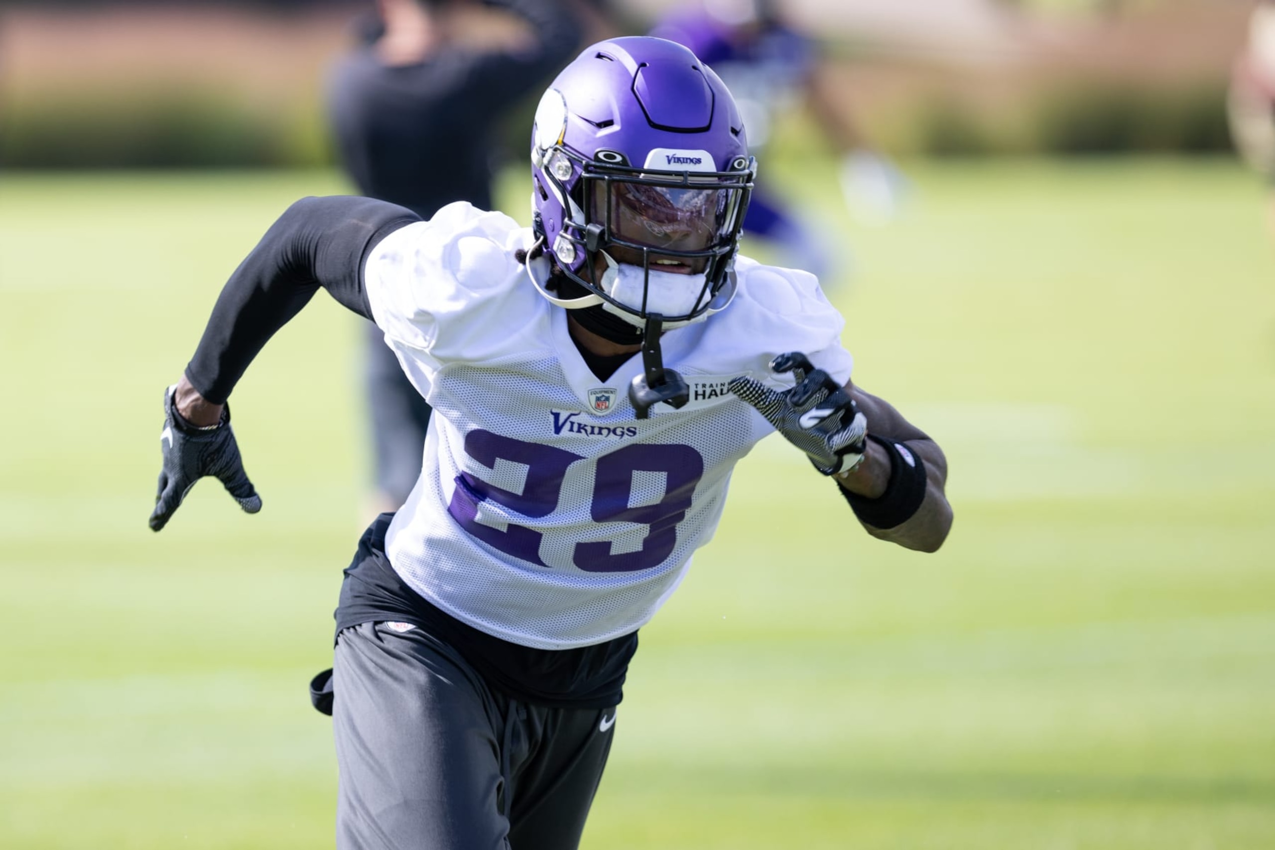 EAGAN, MN - AUGUST 12: Minnesota Vikings cornerback Joejuan Williams (29) runs a drill during Minnesota Vikings Training Camp at TCO Performance Center on August 12, 2023 in Eagan, Minnesota. (Photo by Bailey Hillesheim/Icon Sportswire via Getty Images)