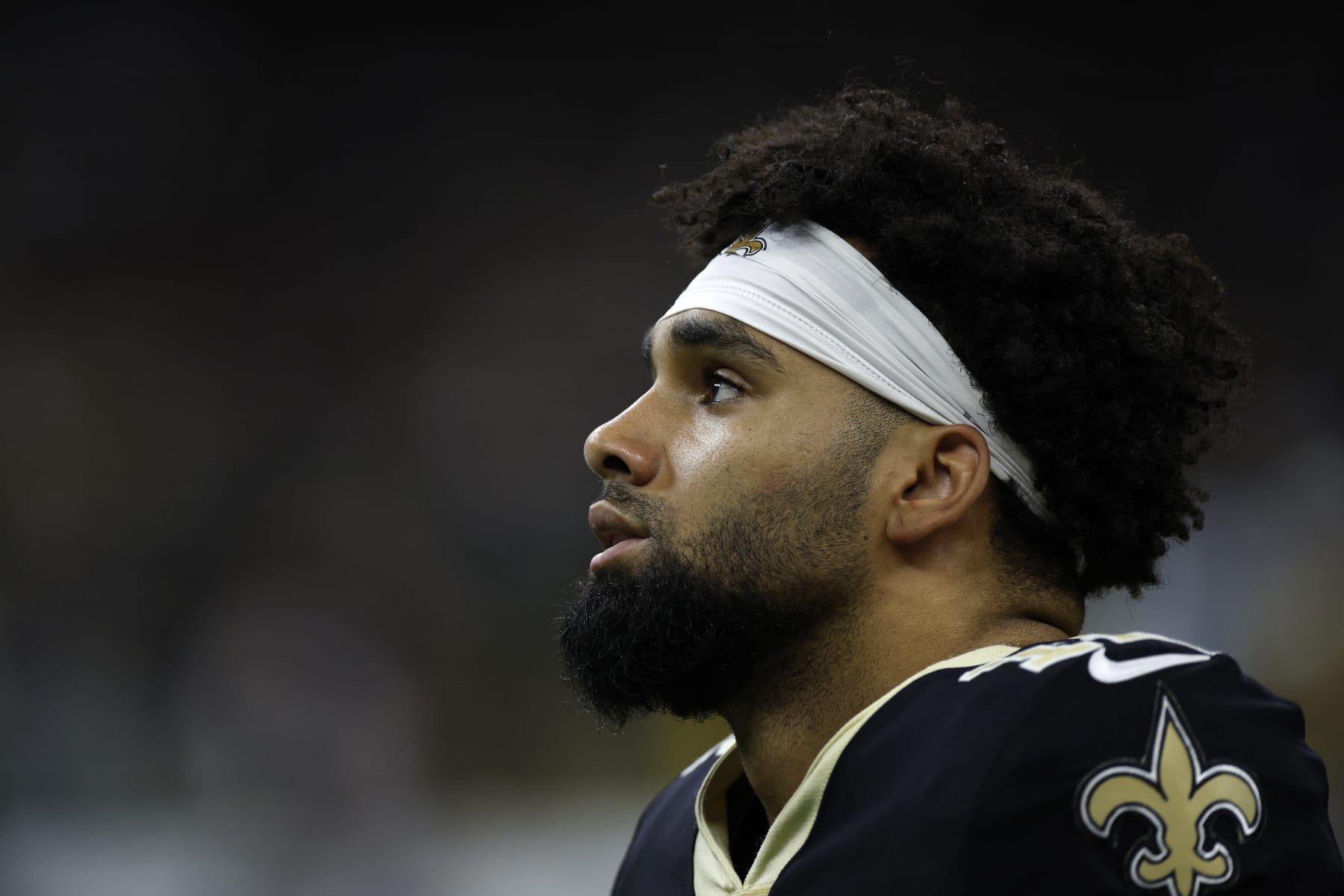 NEW ORLEANS, LOUISIANA - JANUARY 08: Bradley Roby #21 of the New Orleans Saints looks on in the game against the Carolina Panthers at Caesars Superdome on January 08, 2023 in New Orleans, Louisiana. Roby gained over 1,000 yards during the season. (Photo by Chris Graythen/Getty Images)