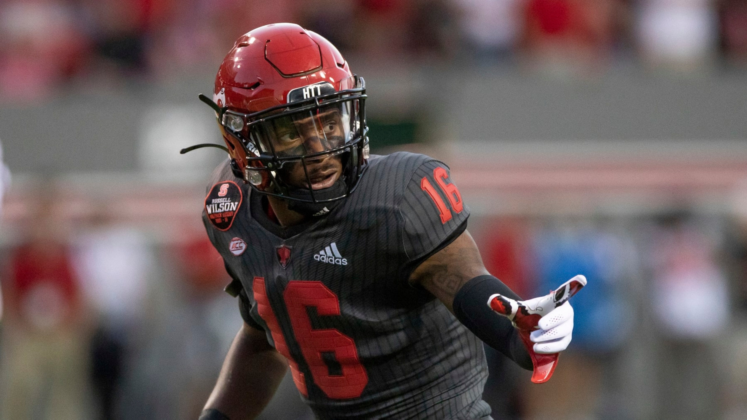 North Carolina State's Rakeim Ashford (16) prepares for a snap during during an NCAA football game on Thursday, Sept. 2, 2021, in Raleigh, N.C. (AP Photo/Ben McKeown) North Carolina State's Rakeim Ashford (16) prepares for a snap during during an NCAA football game on Thursday, Sept. 2, 2021, in Raleigh, N.C. (AP Photo/Ben McKeown)