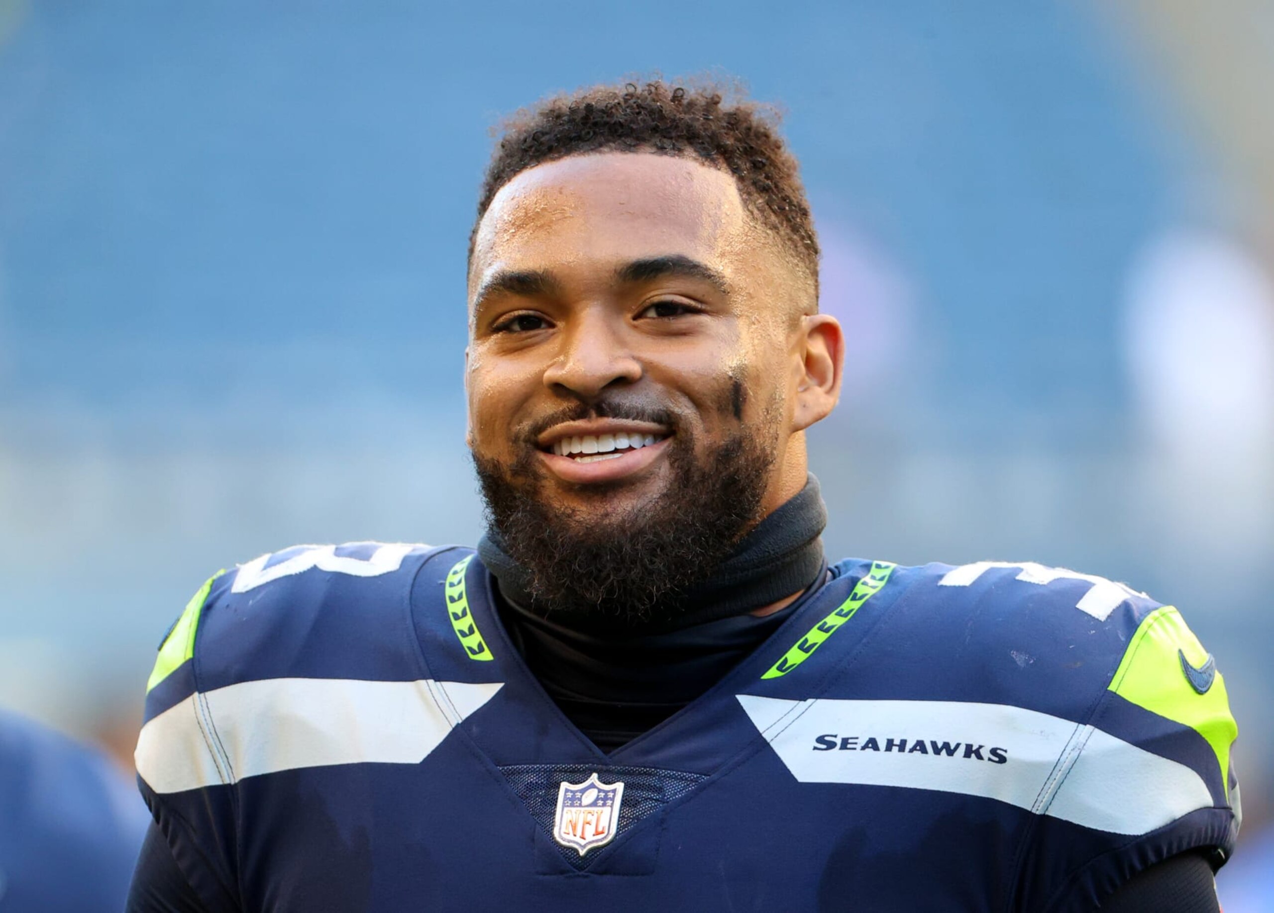 SEATTLE, WASHINGTON - OCTOBER 31: Jamal Adams #33 of the Seattle Seahawks reacts after defeating the Jacksonville Jaguars 31-7 at Lumen Field on October 31, 2021 in Seattle, Washington. (Photo by Abbie Parr/Getty Images)