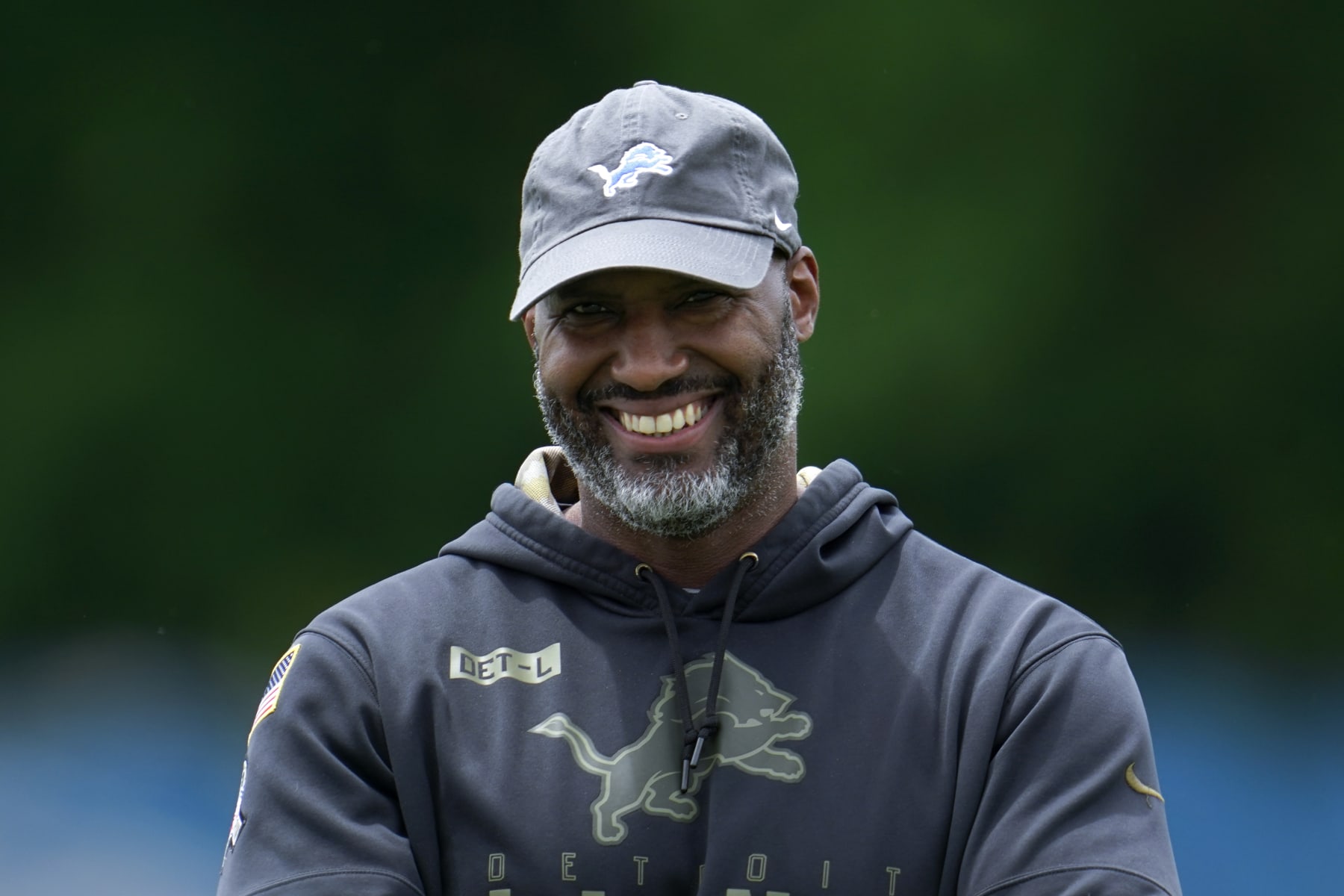 Detroit Lions general manager Brad Holmes watches during an NFL football practice in Allen Park, Mich., Wednesday, June 8, 2022. (AP Photo/Paul Sancya)