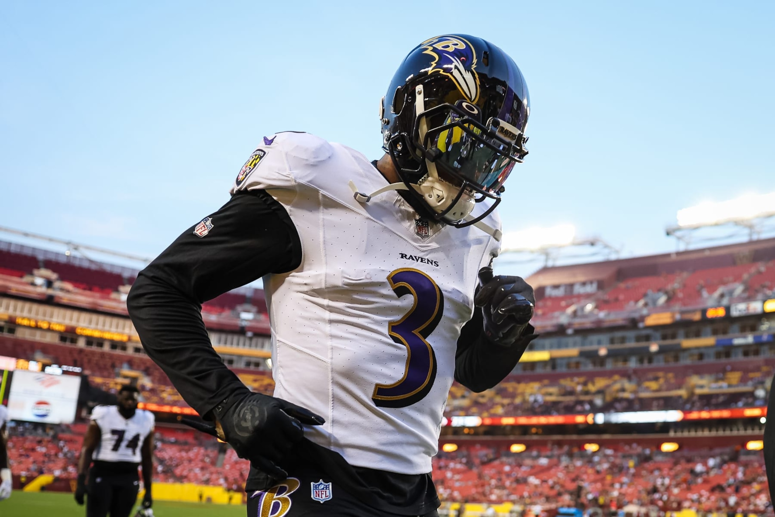 LANDOVER, MD - AUGUST 21: Odell Beckham Jr. #3 of the Baltimore Ravens in action before the preseason game against the Washington Commanders at FedExField on August 21, 2023 in Landover, Maryland. (Photo by Scott Taetsch/Getty Images)
