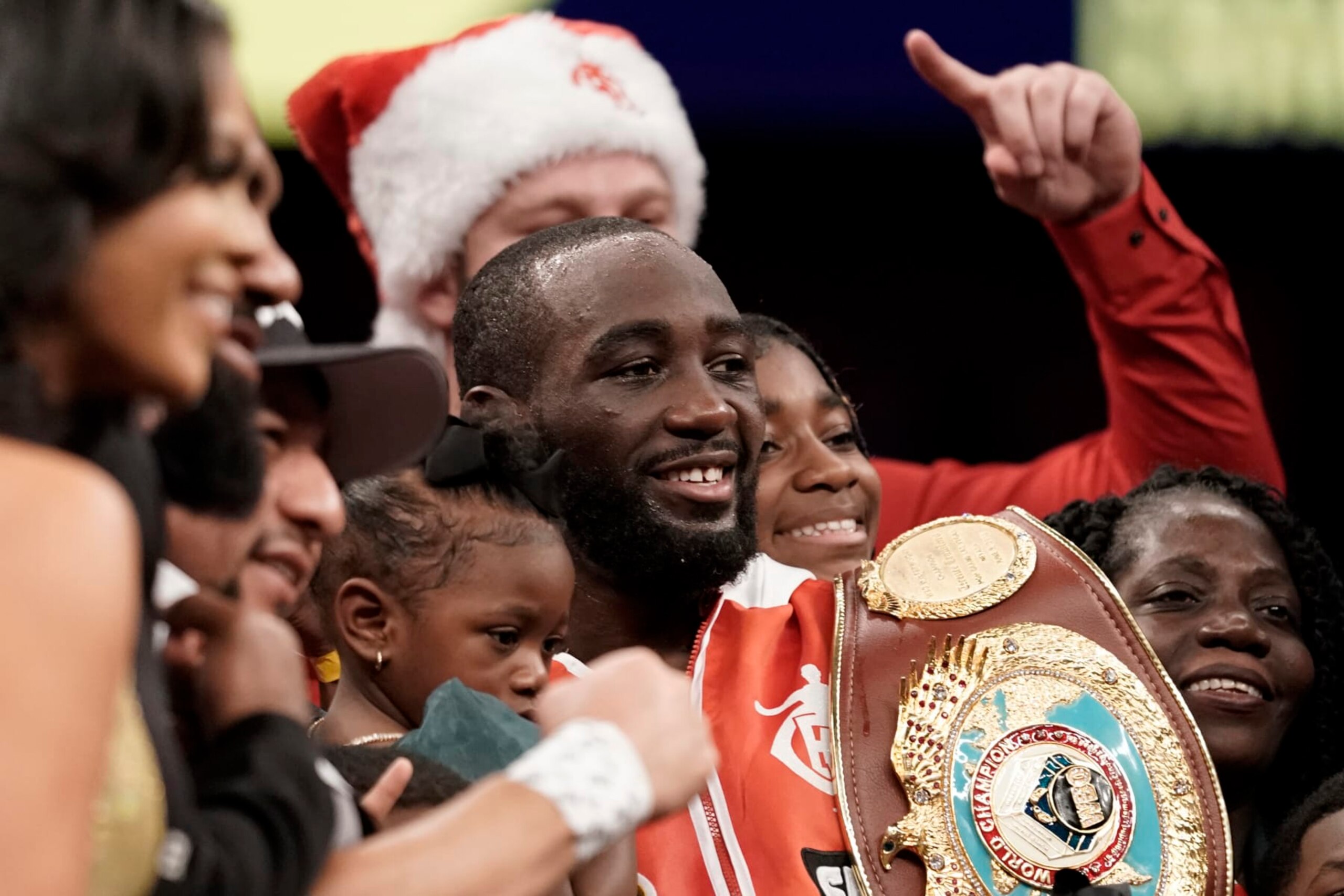 OMAHA, NEBRASKA - DECEMBER 10: WBO champion Terence Crawford celebrates after knocking out David Avanesyan during their welterweight title fight at CHI Health Center on December 10, 2022 in Omaha, Nebraska. (Photo by Ed Zurga/Getty Images) OMAHA, NEBRASKA - DECEMBER 10: WBO champion Terence Crawford celebrates after knocking out David Avanesyan during their welterweight title fight at CHI Health Center on December 10, 2022 in Omaha, Nebraska. (Photo by Ed Zurga/Getty Images)