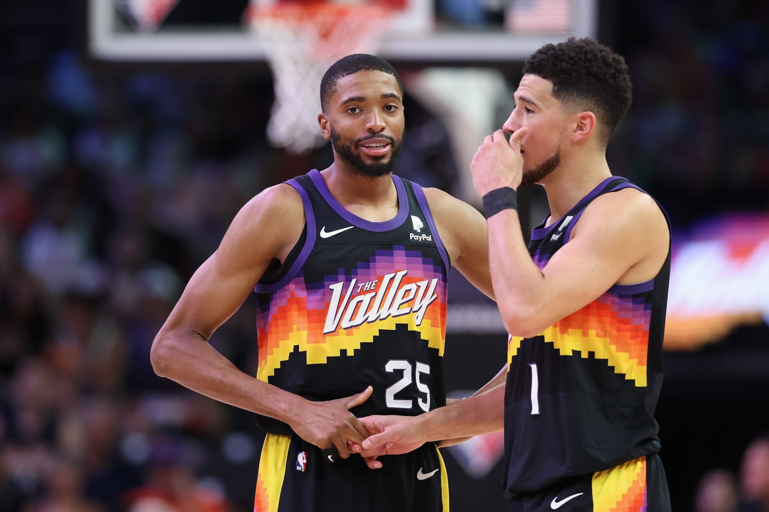 Mikal Bridges and Devin Booker