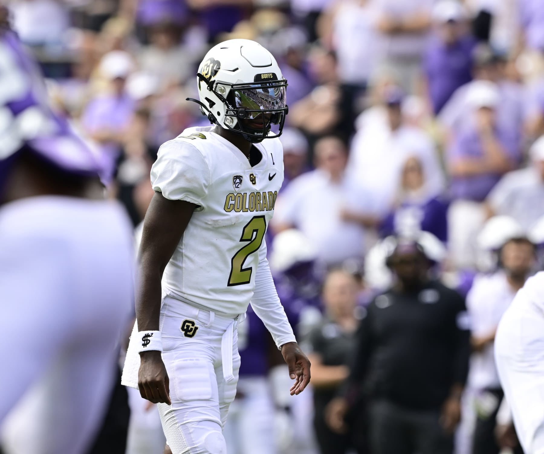 FT. WORTH, TX - SEPTEMBER 02: Colorado Buffaloes quarterback Shedeur Sanders (2) during the game against the TCU Horned Frogs at Amon G. Carter Stadium in Ft. Worth September 02, 2023. (Photo by Andy Cross/MediaNews Group/The Denver Post via Getty Images)
