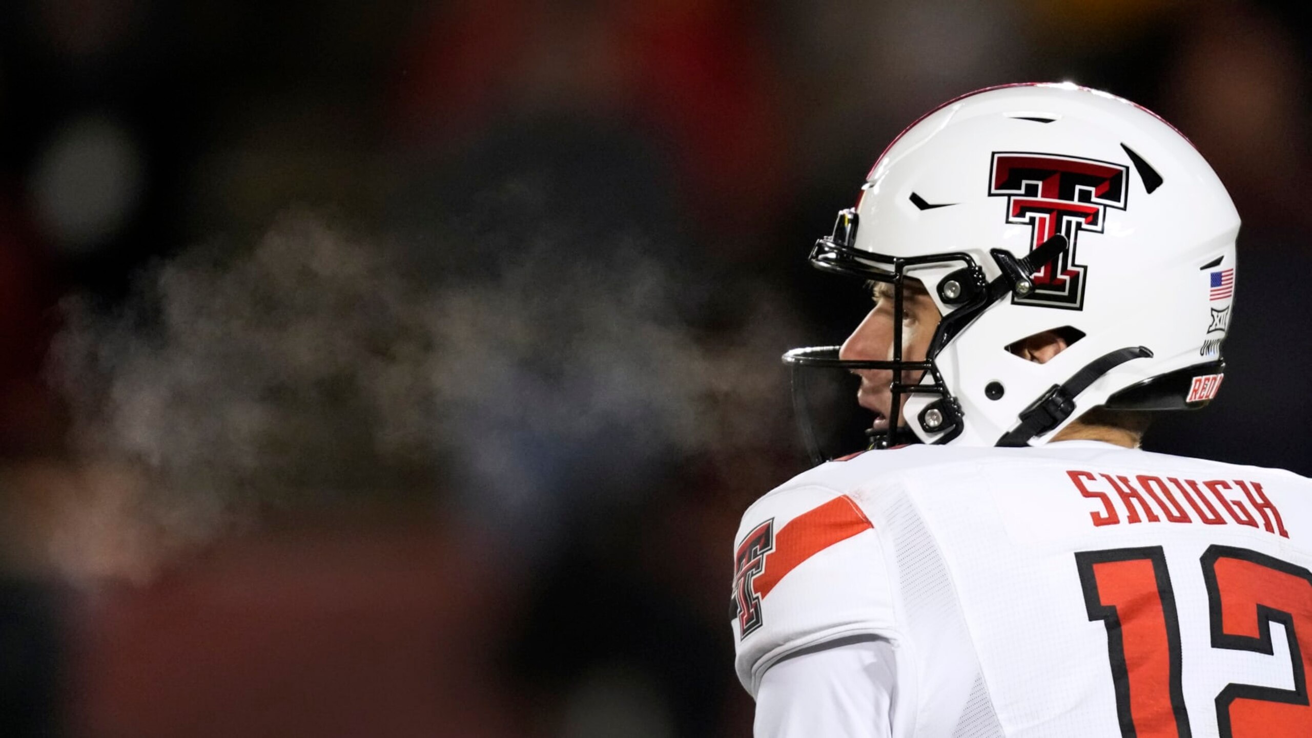 Texas Tech quarterback Tyler Shough (12) looks to pass during the second half of an NCAA college football game against Iowa State, Saturday, Nov. 19, 2022, in Ames, Iowa. Texas Tech won 14-10. (AP Photo/Charlie Neibergall) Texas Tech quarterback Tyler Shough (12) looks to pass during the second half of an NCAA college football game against Iowa State, Saturday, Nov. 19, 2022, in Ames, Iowa. Texas Tech won 14-10. (AP Photo/Charlie Neibergall)