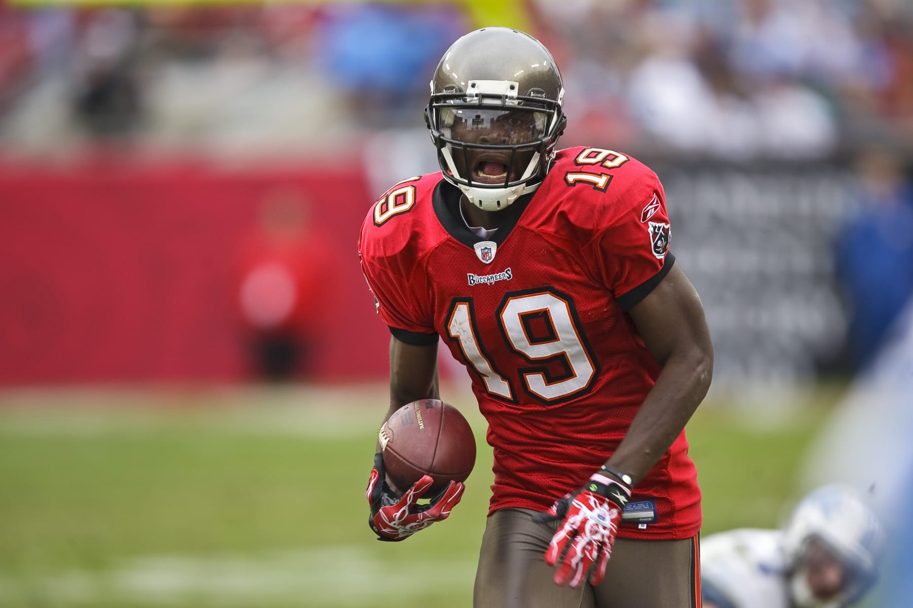 TAMPA, FL - DECEMBER 19:  Wide receiver Mike Williams #19 of the Tampa Bay Buccaneers carries the ball during a NFL game against the Detroit Lions on December 19, 2010 at Raymond James Stadium in Tampa, Florida.  (Photo by Michael DeHoog/Sports Imagery/Getty Images)