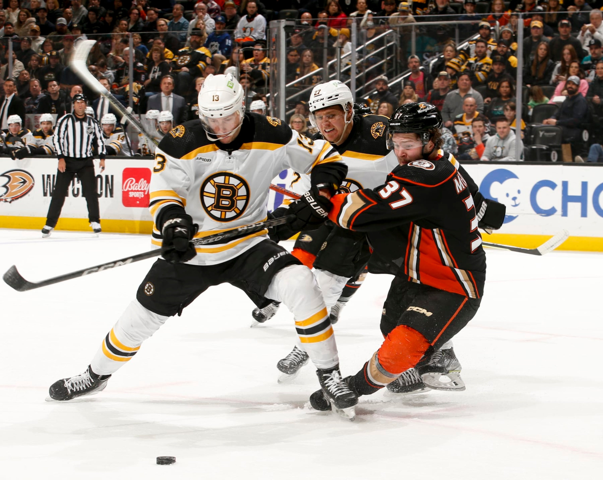Charlie Coyle (left) and Mason McTavish could see their fortunes change as the Bruins and Ducks head into the the 2023-24 season.